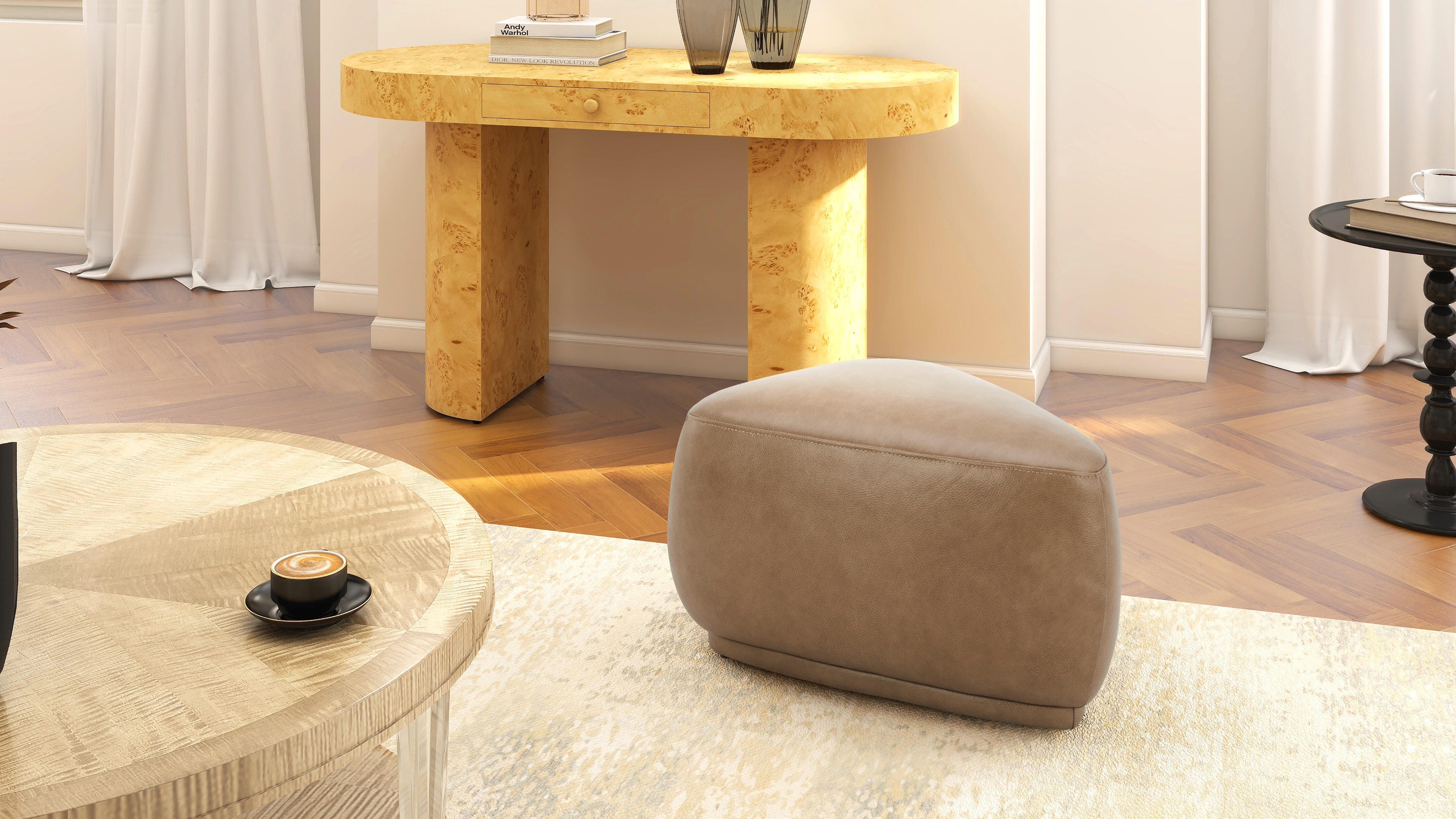 Jennifer Taylor Home Pebble Small Ottoman, , rollover