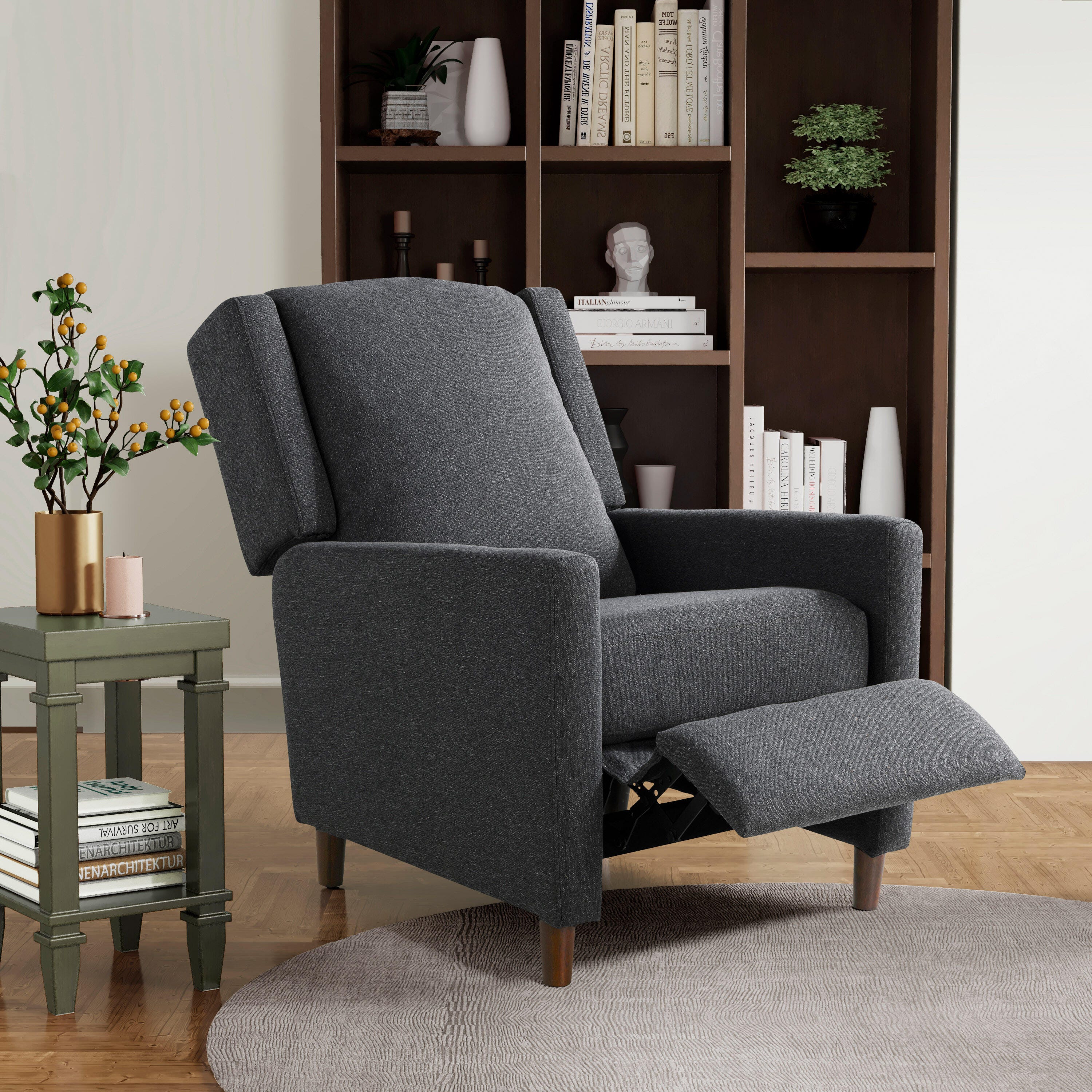 Relax-A-Lounger Corey Manual Recliner, Charcoal, rollover