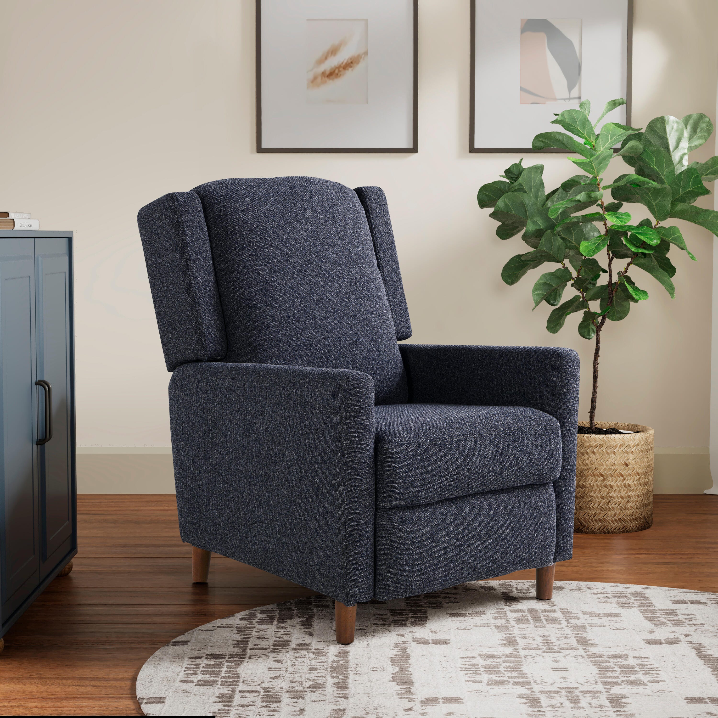 Relax-A-Lounger Corey Manual Recliner, Navy, rollover