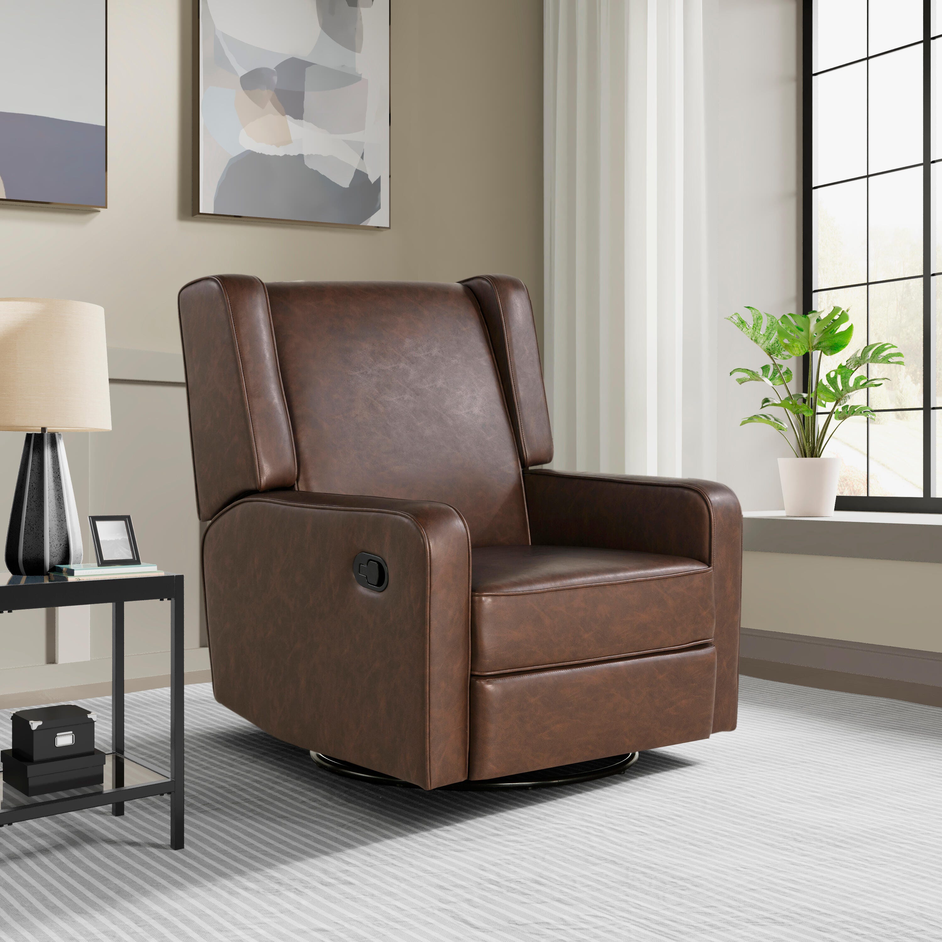 Relax-A-Lounger Eileen Manual Recliner, Brown, rollover