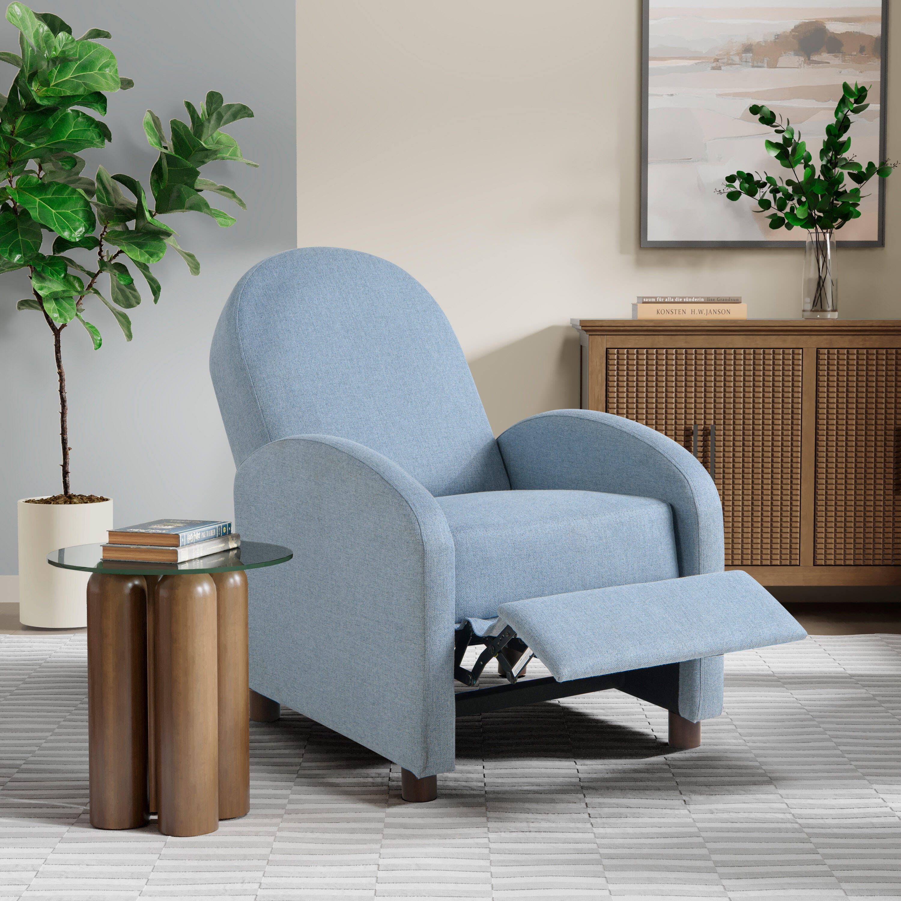 Relax-A-Lounger Landon Manual Recliner, Blue, rollover