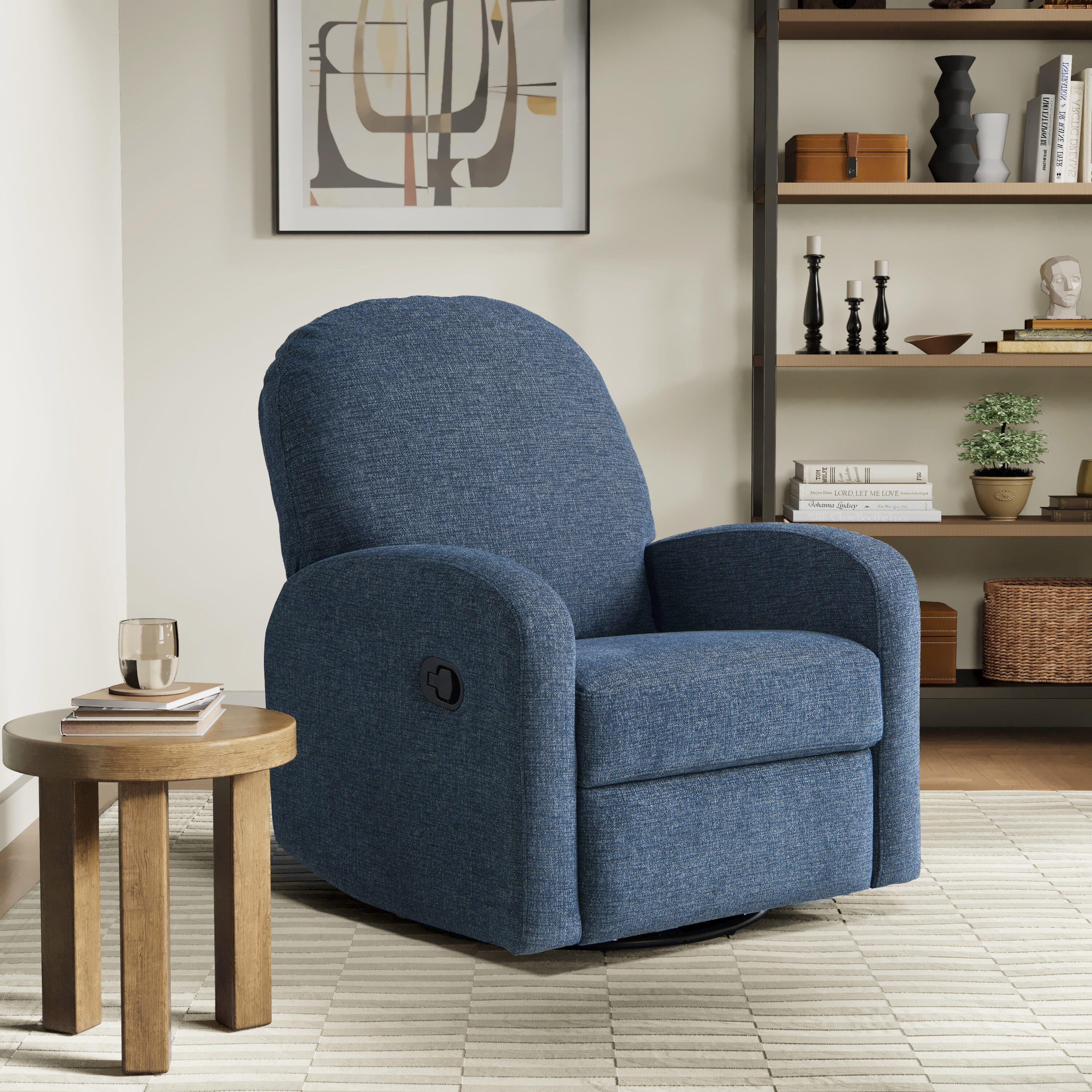 Relax-A-Lounger Parker Manual Recliner, Blue, rollover