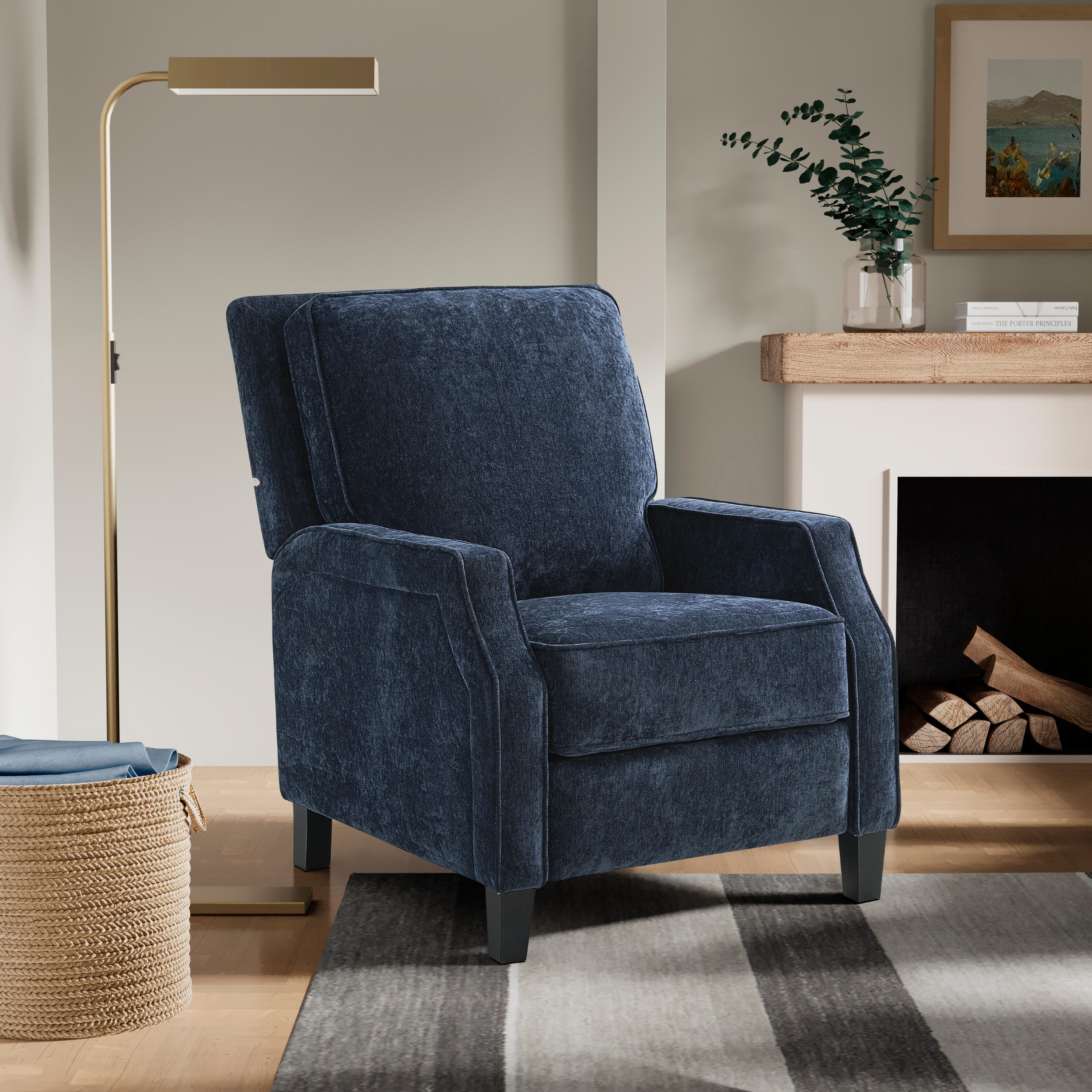 Relax-A-Lounger Shephard Manual Recliner, Navy, rollover