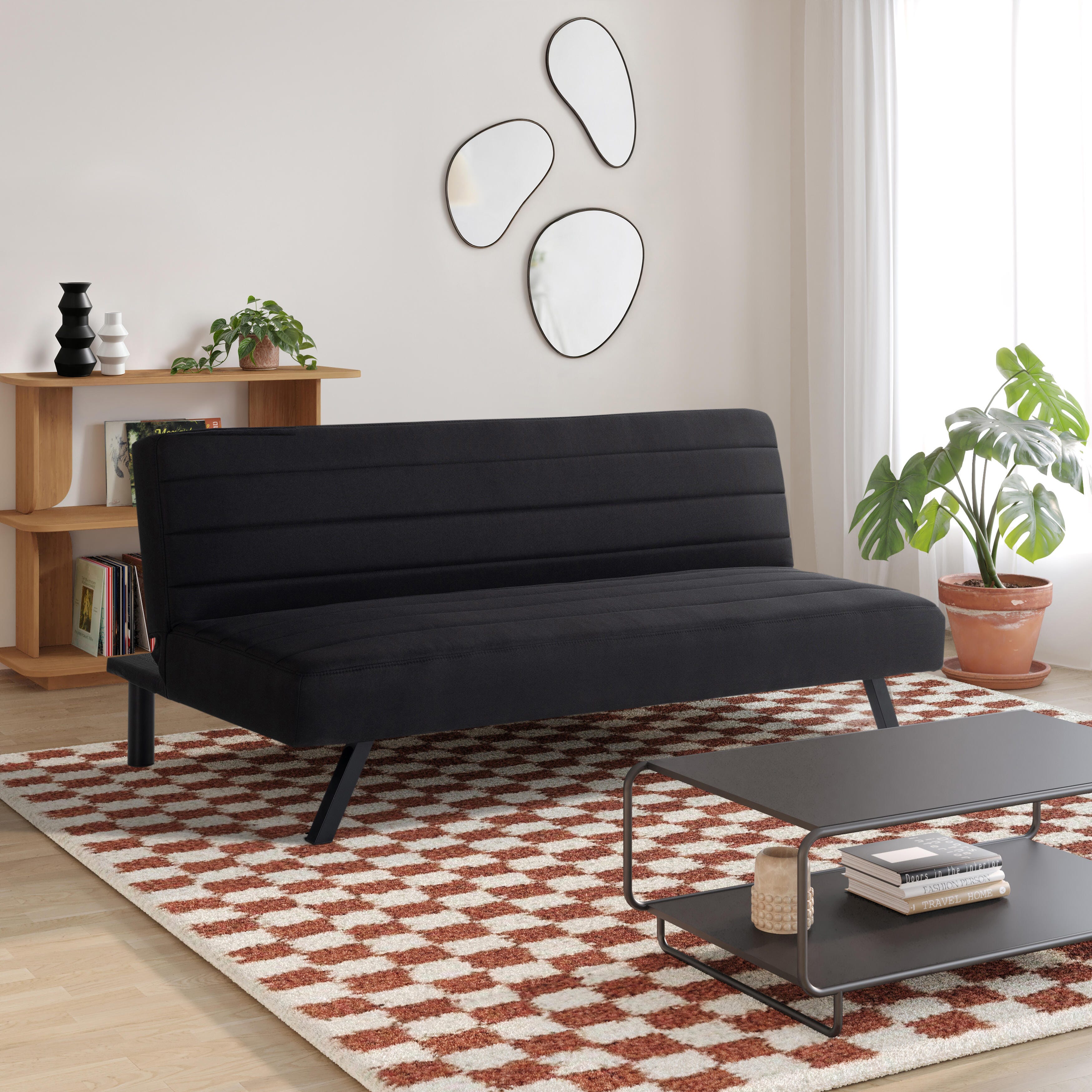 Serta Denton Futon, Black, rollover