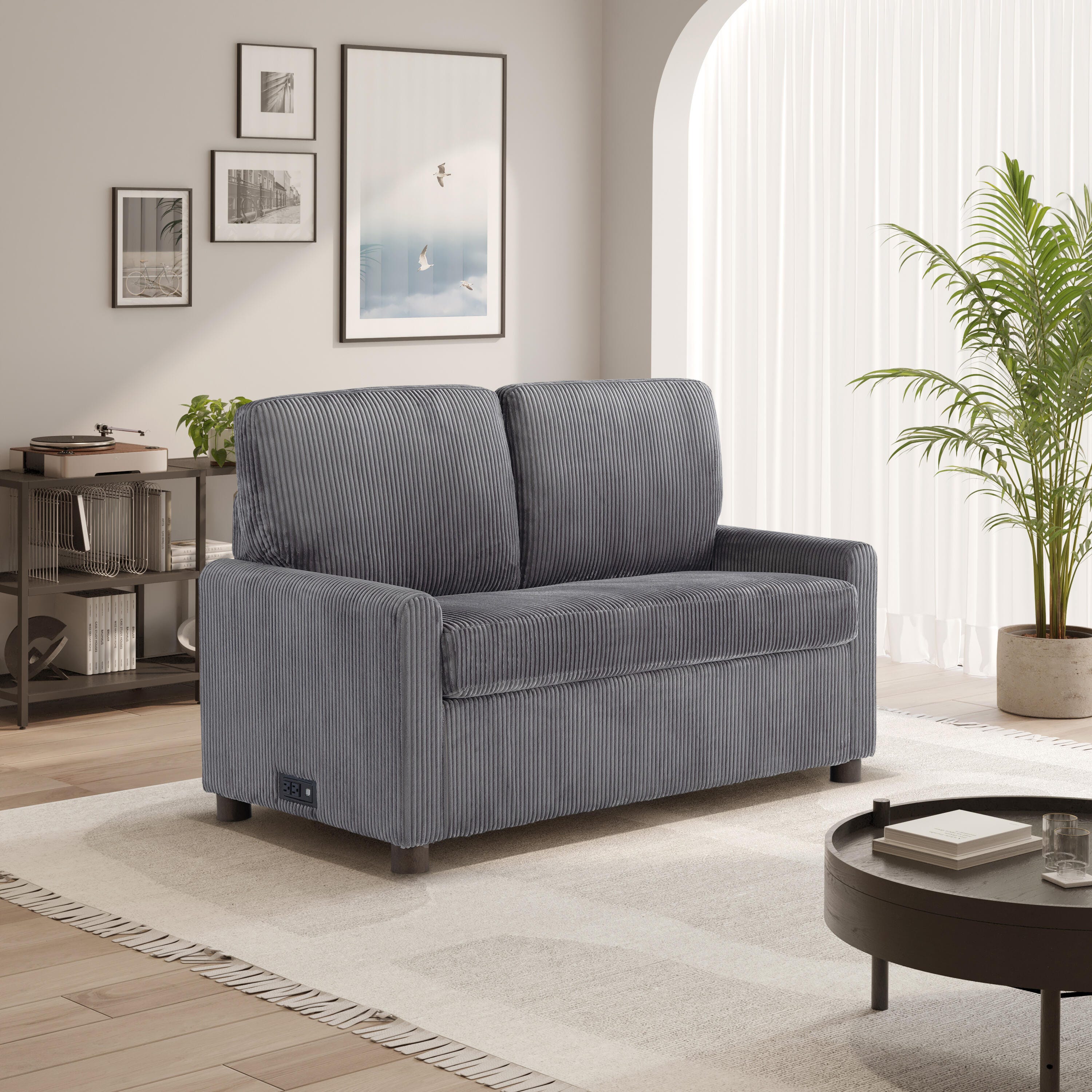 Serta Draper Twin Sofa Sleeper, Grey, rollover