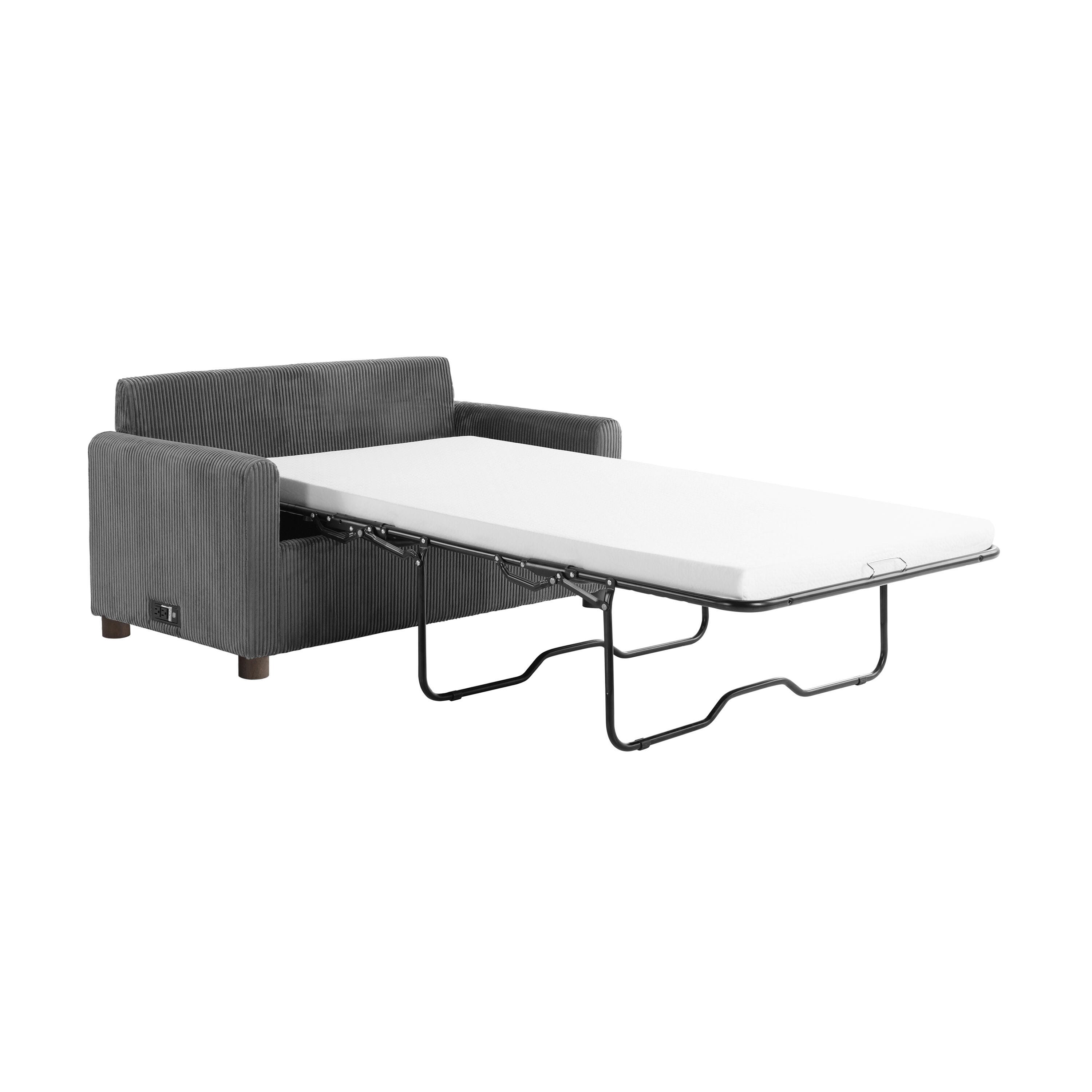 Serta Draper Twin Sofa Sleeper, Grey, large
