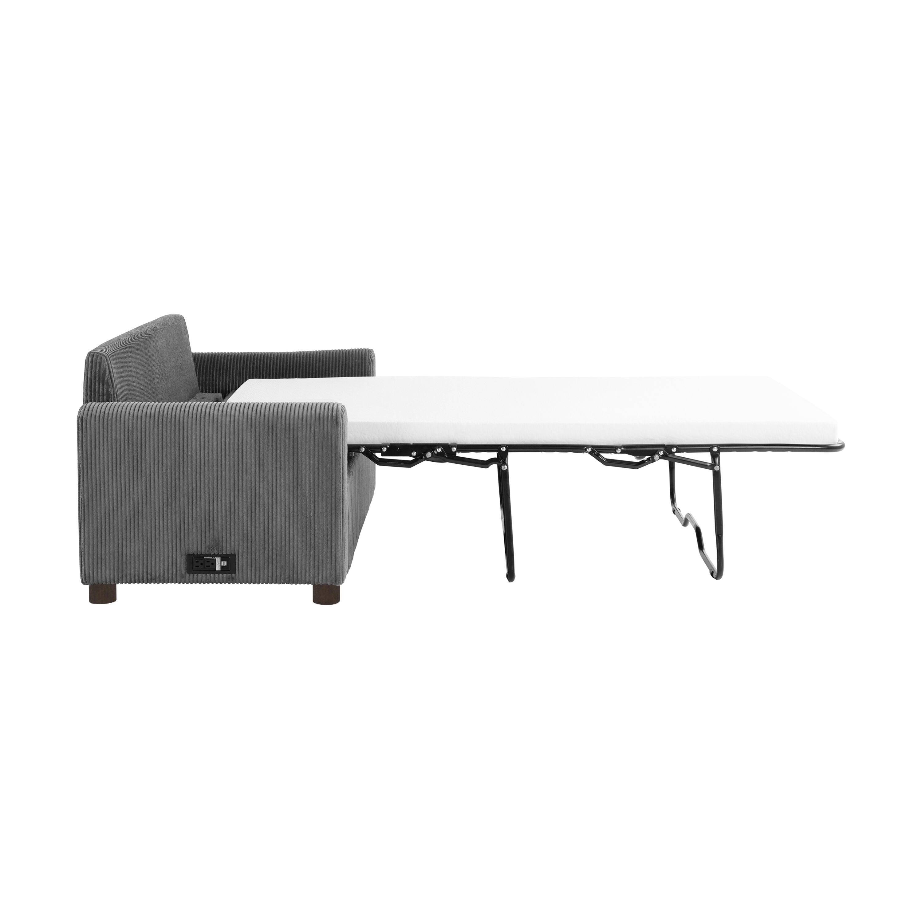 Serta Draper Twin Sofa Sleeper, Grey, large