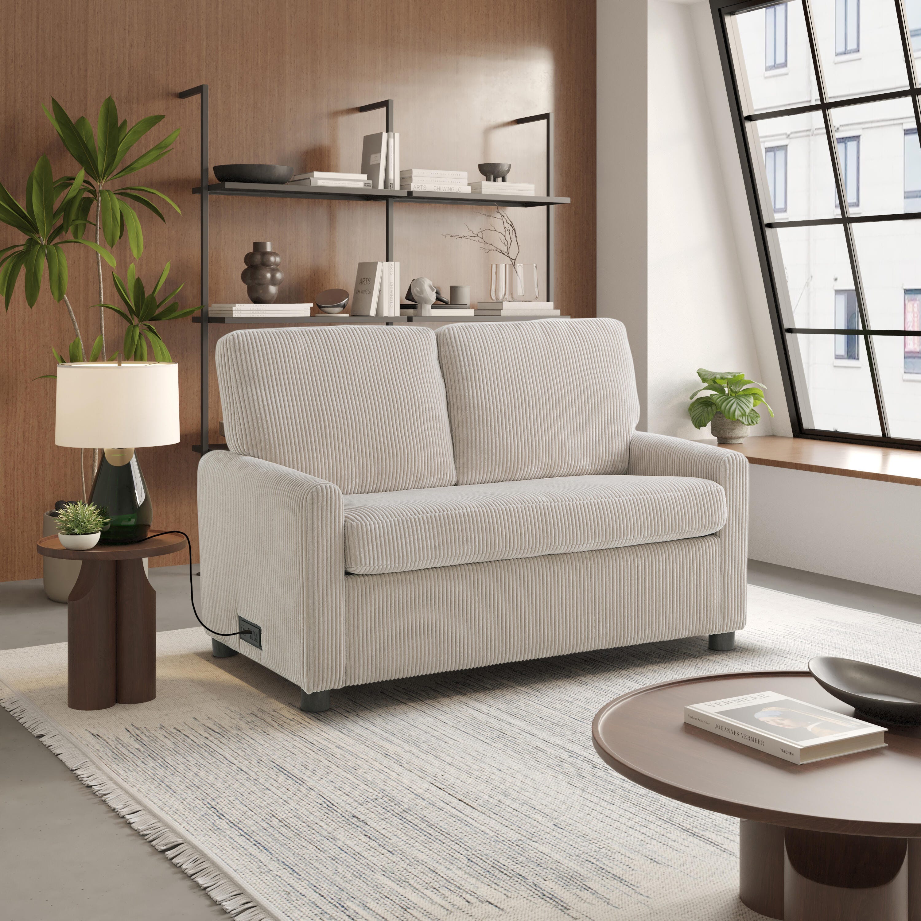 Serta Draper Twin Sofa Sleeper, Beige, rollover