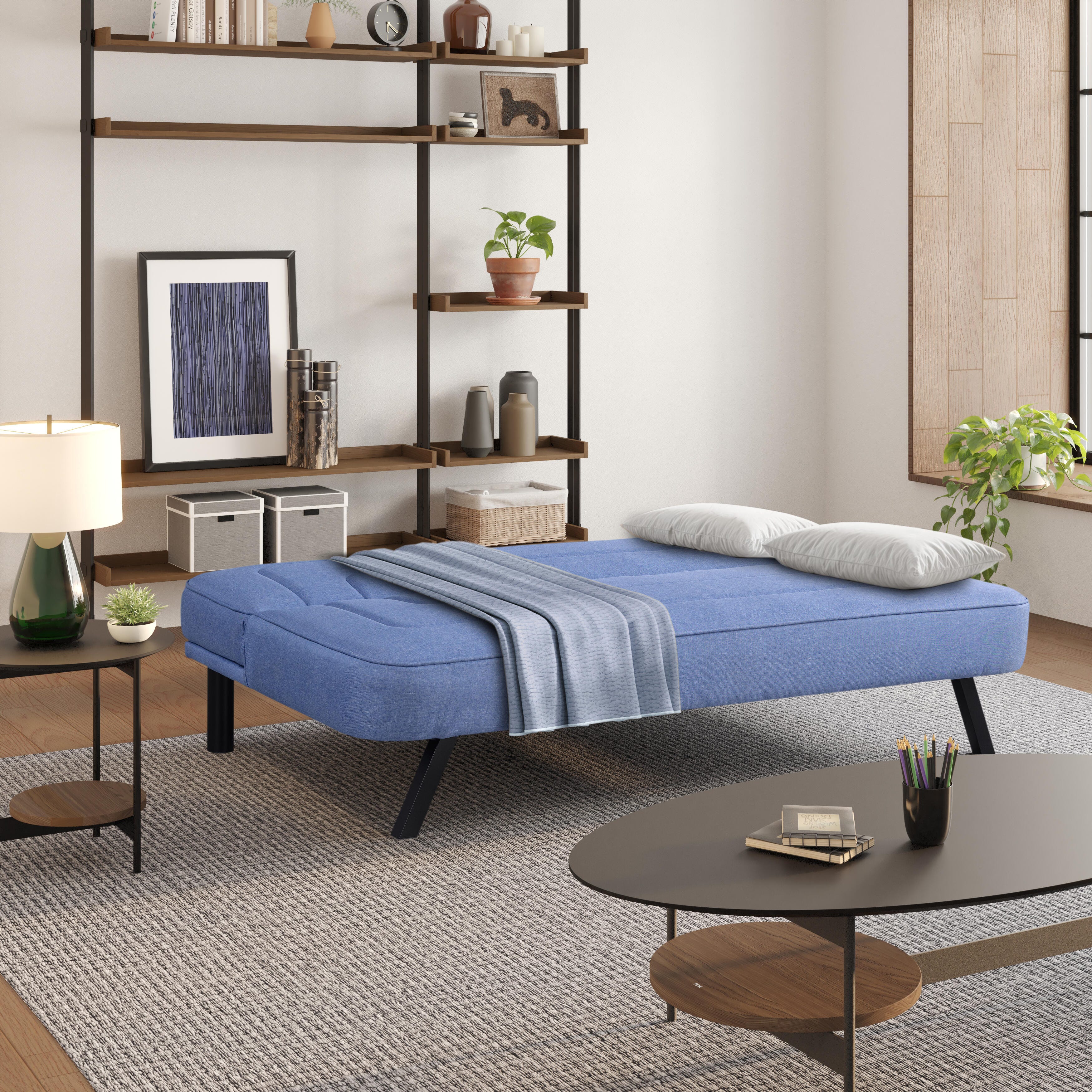Serta Fenton Futon, Blue, large
