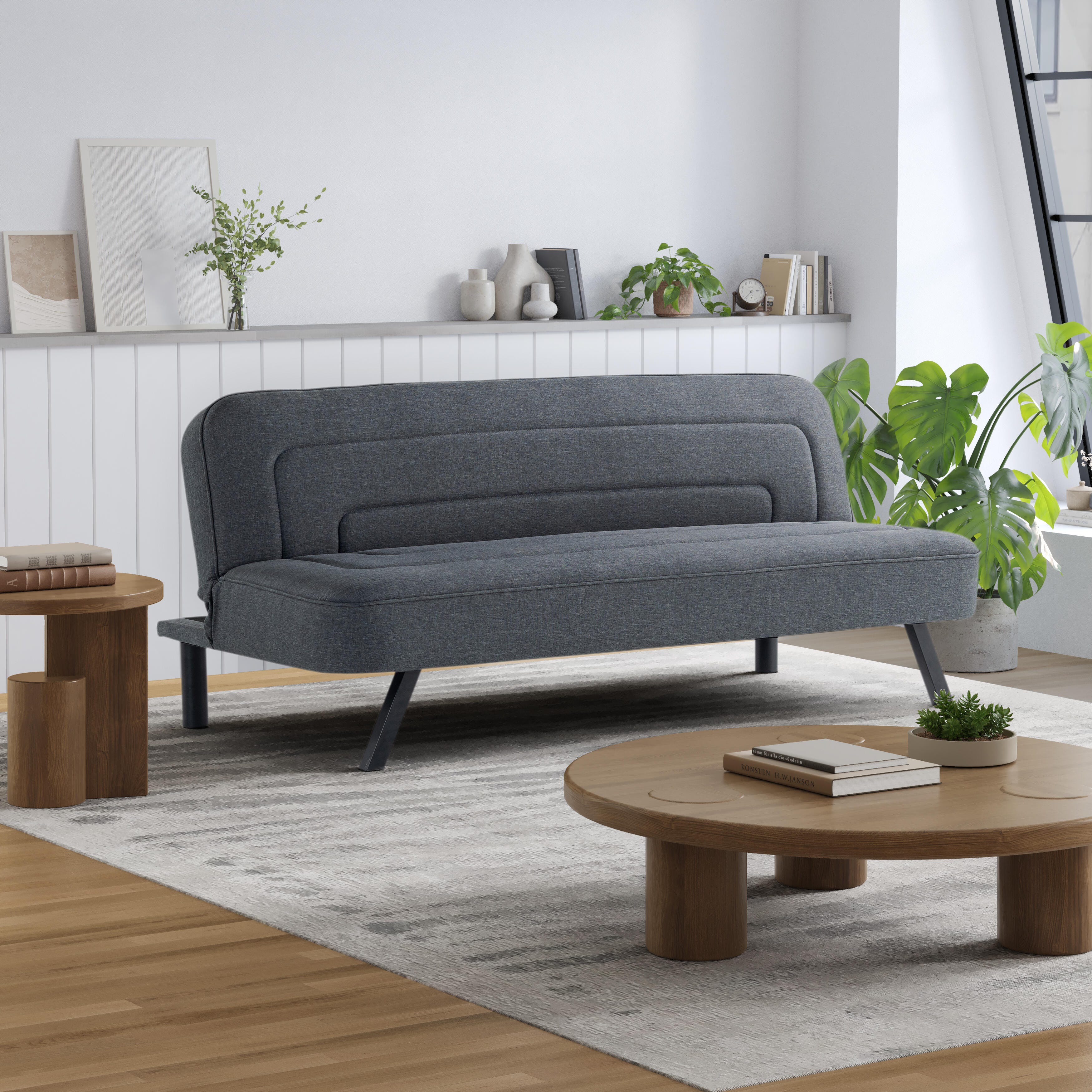 Serta Fenton Futon, Charcoal, rollover