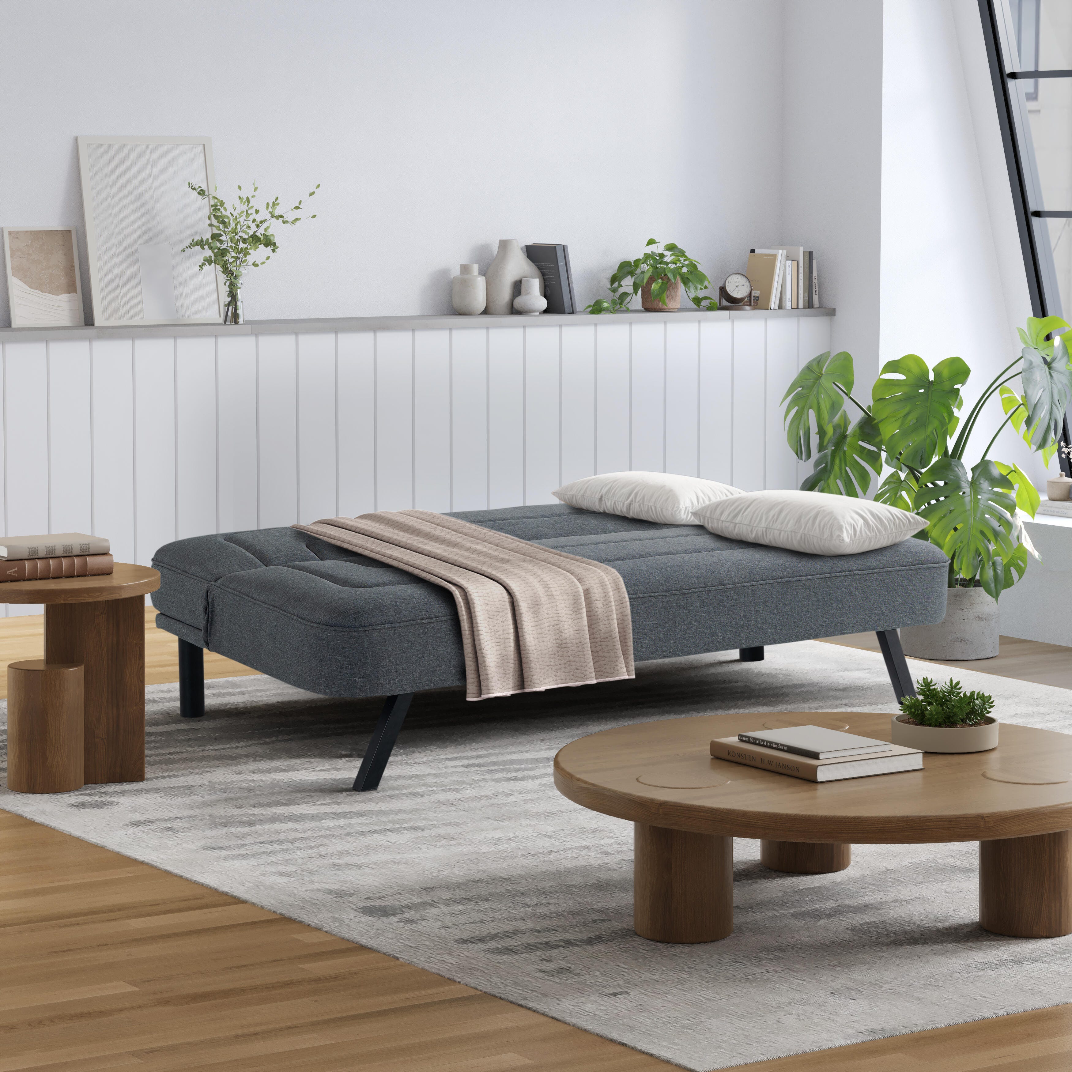 Serta Fenton Futon, Charcoal, large