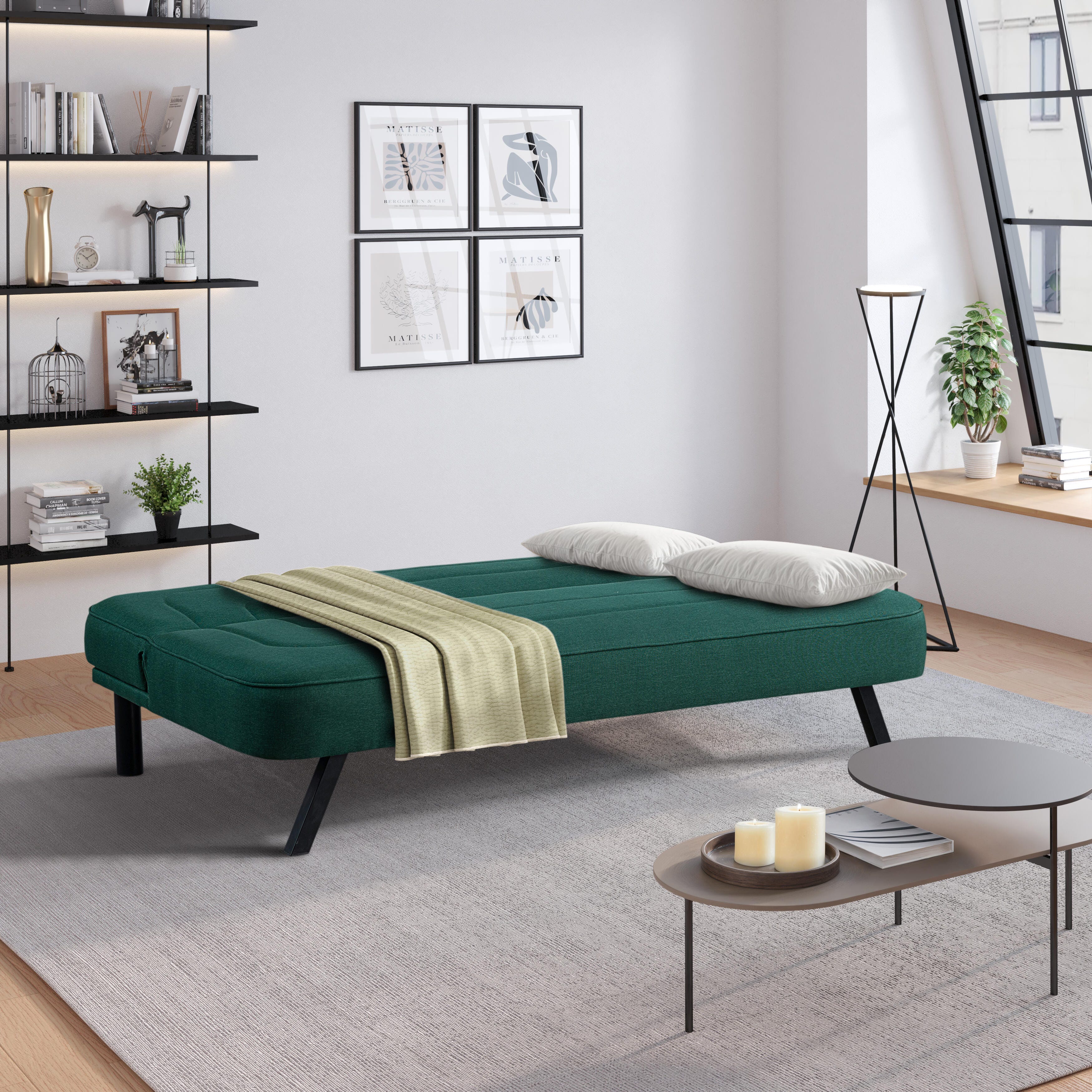 Serta Fenton Futon, Green, large