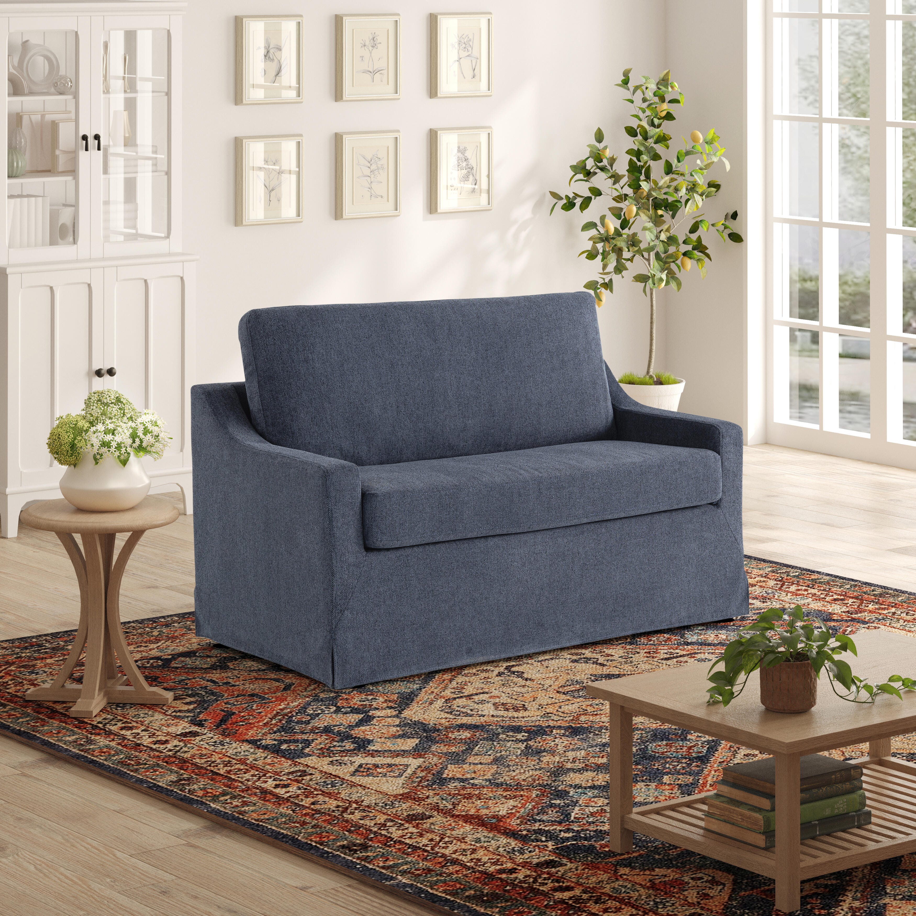 Serta Hailey Twin Sofa Sleeper, Navy, rollover