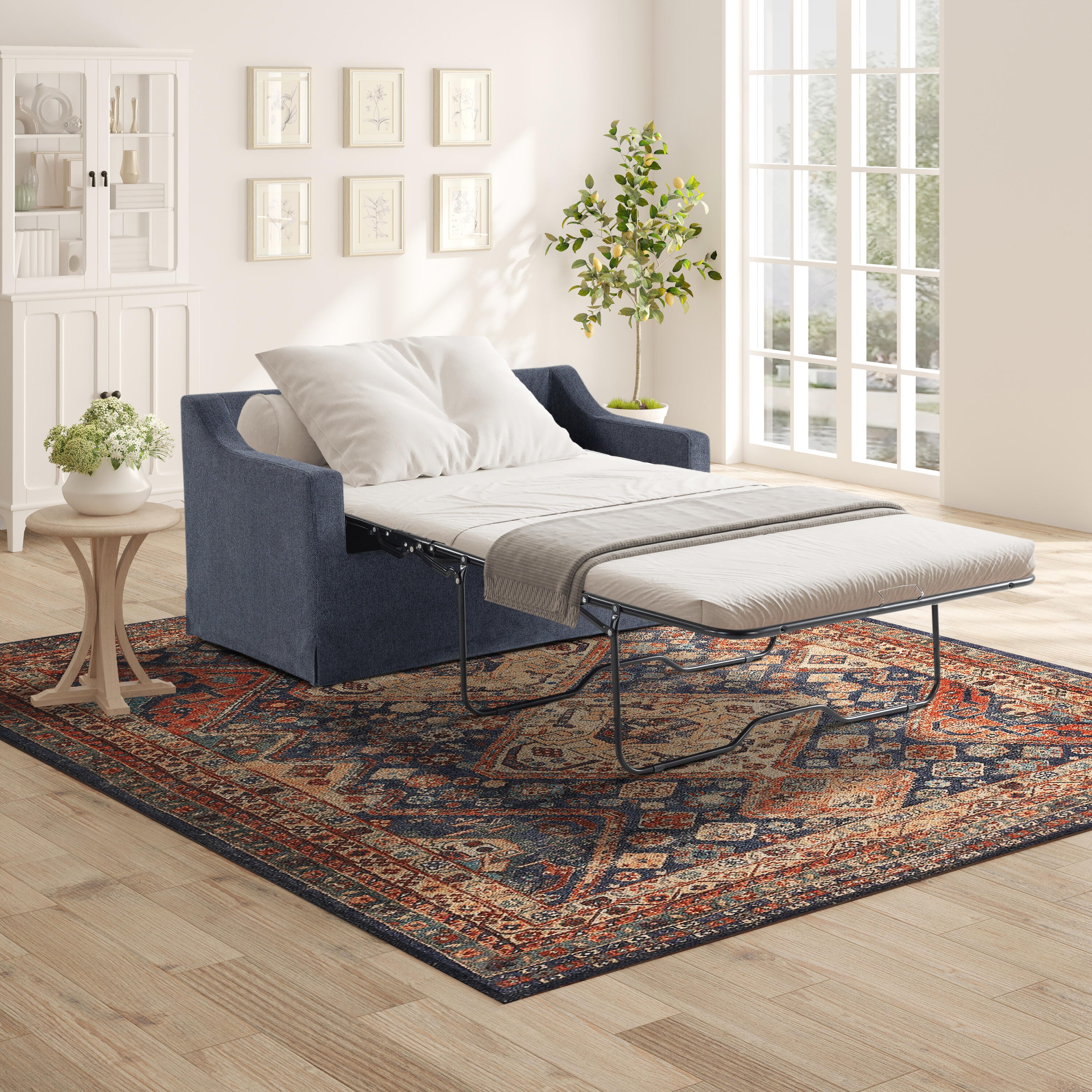 Serta Hailey Twin Sofa Sleeper, Navy, large