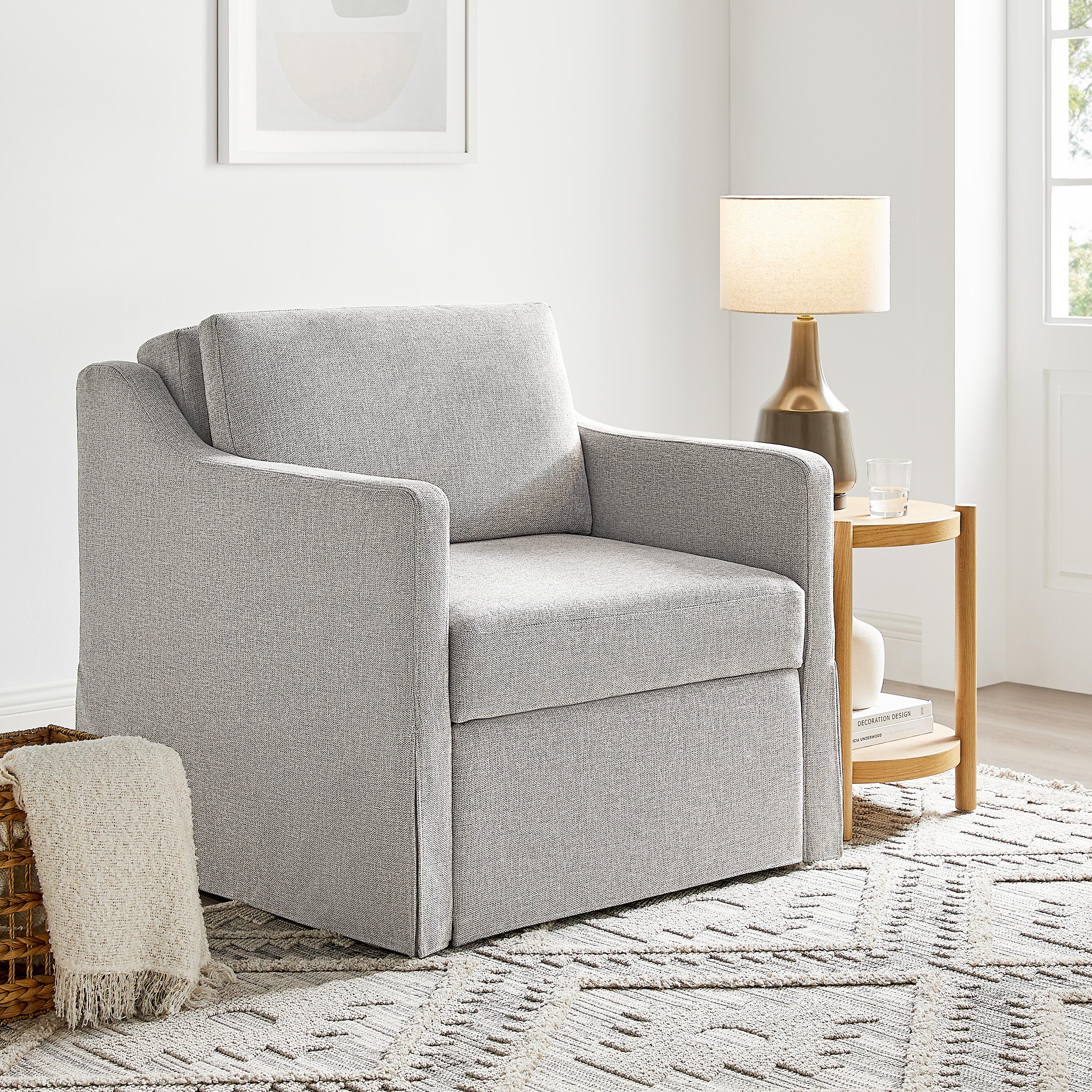 Serta Henley Single Sleeper Chair, Gray, rollover