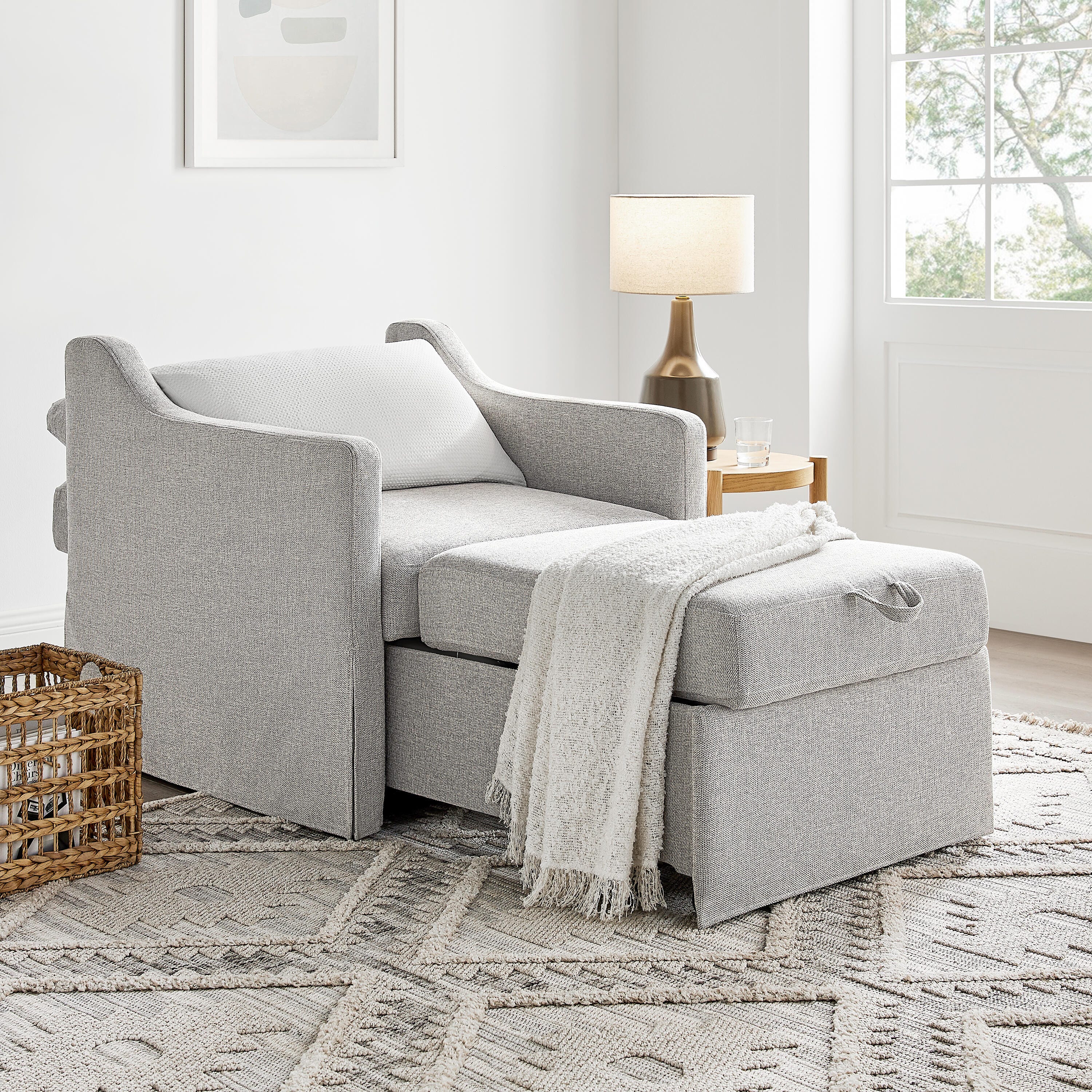 Serta Henley Single Sleeper Chair, Gray, large
