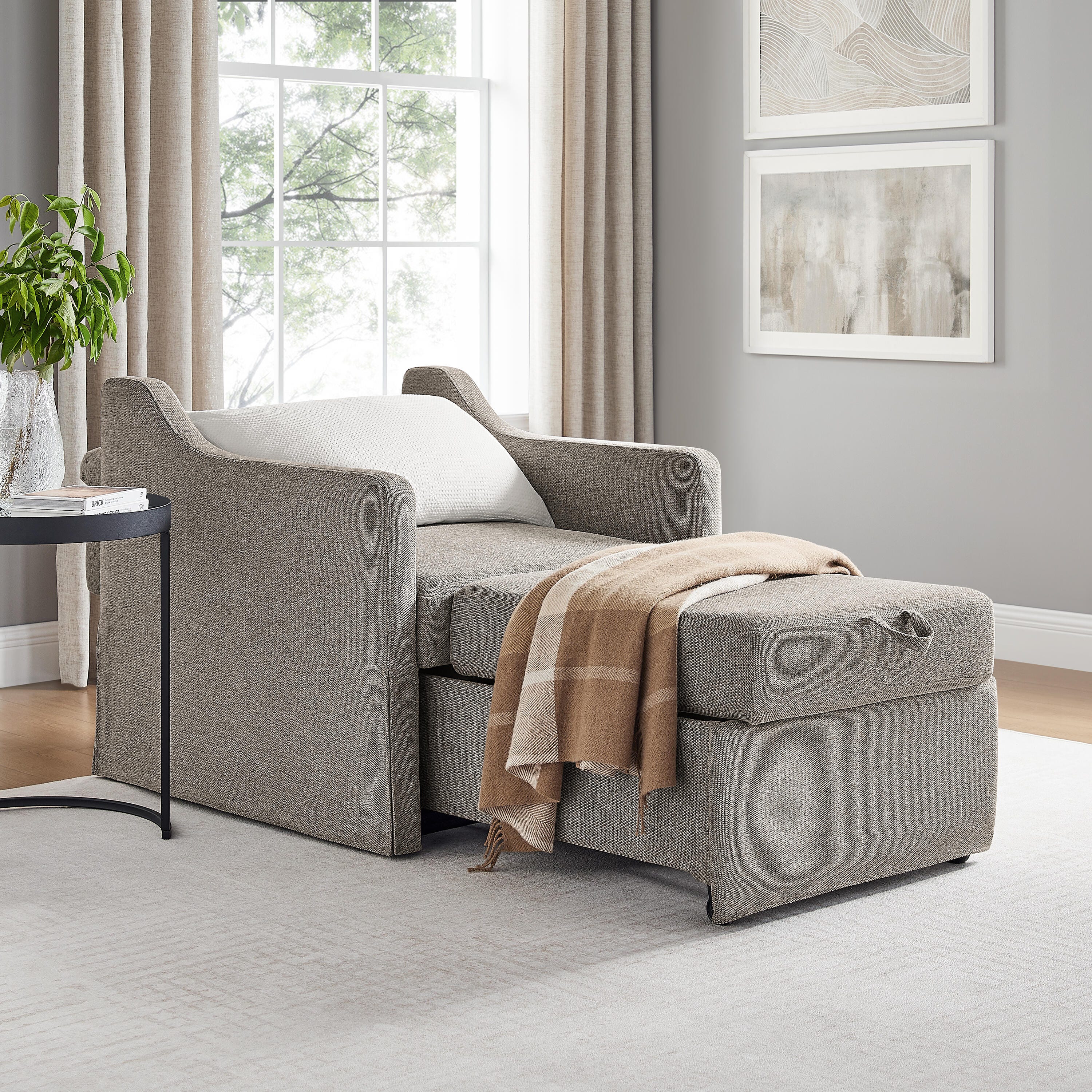 Serta Henley Single Sleeper Chair, Flax, large
