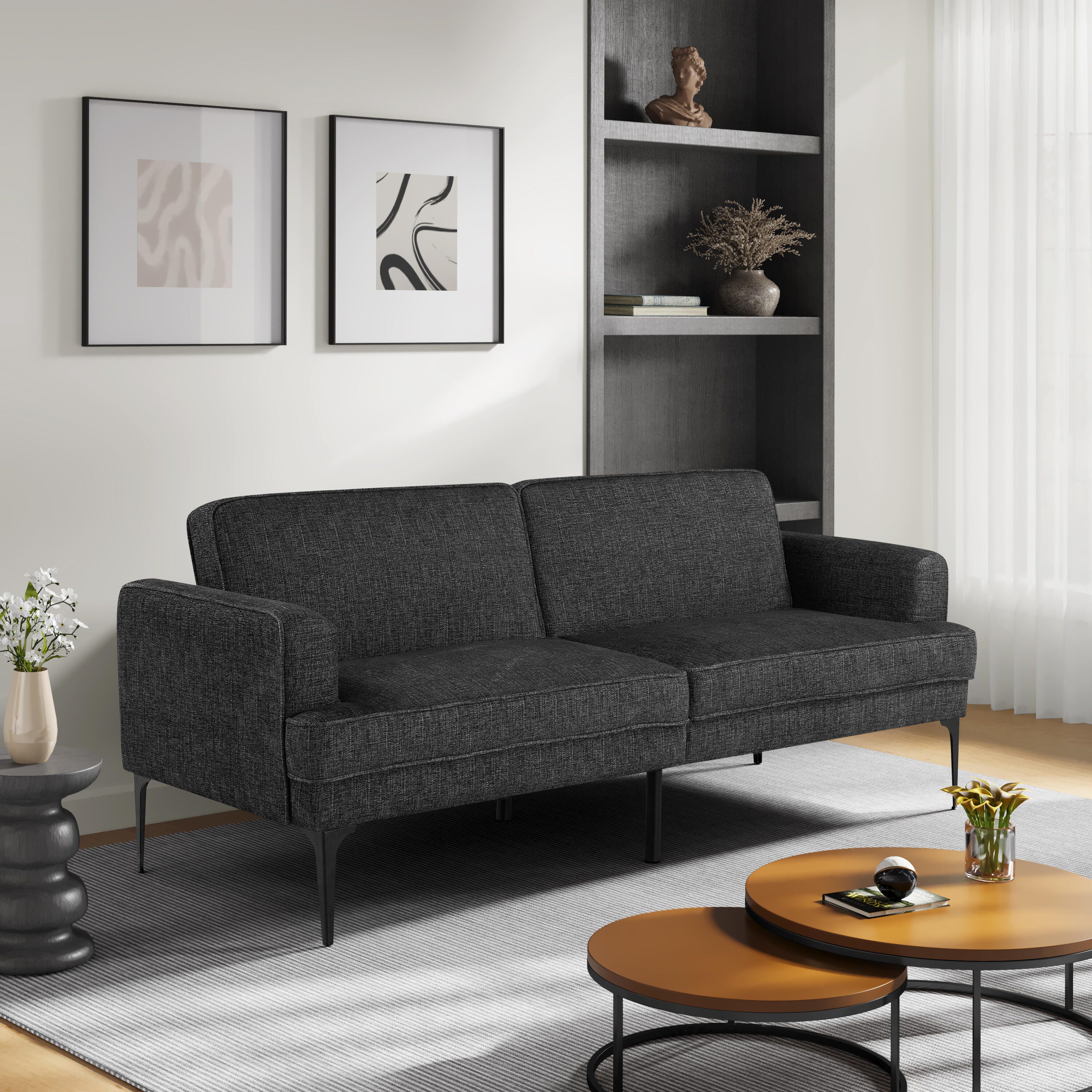 Serta Preston Futon, Black, rollover