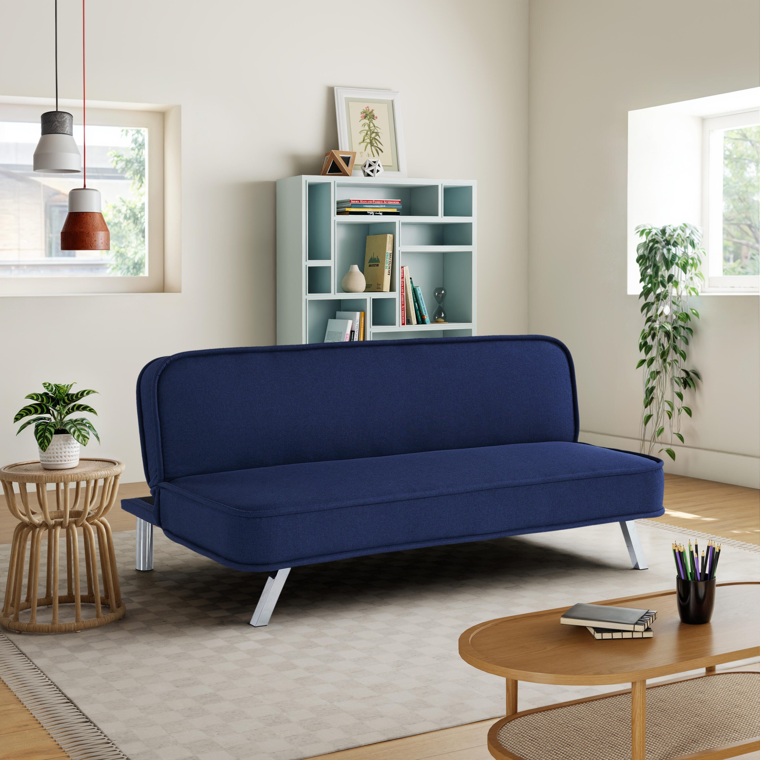 Serta Trent Futon, Navy, rollover