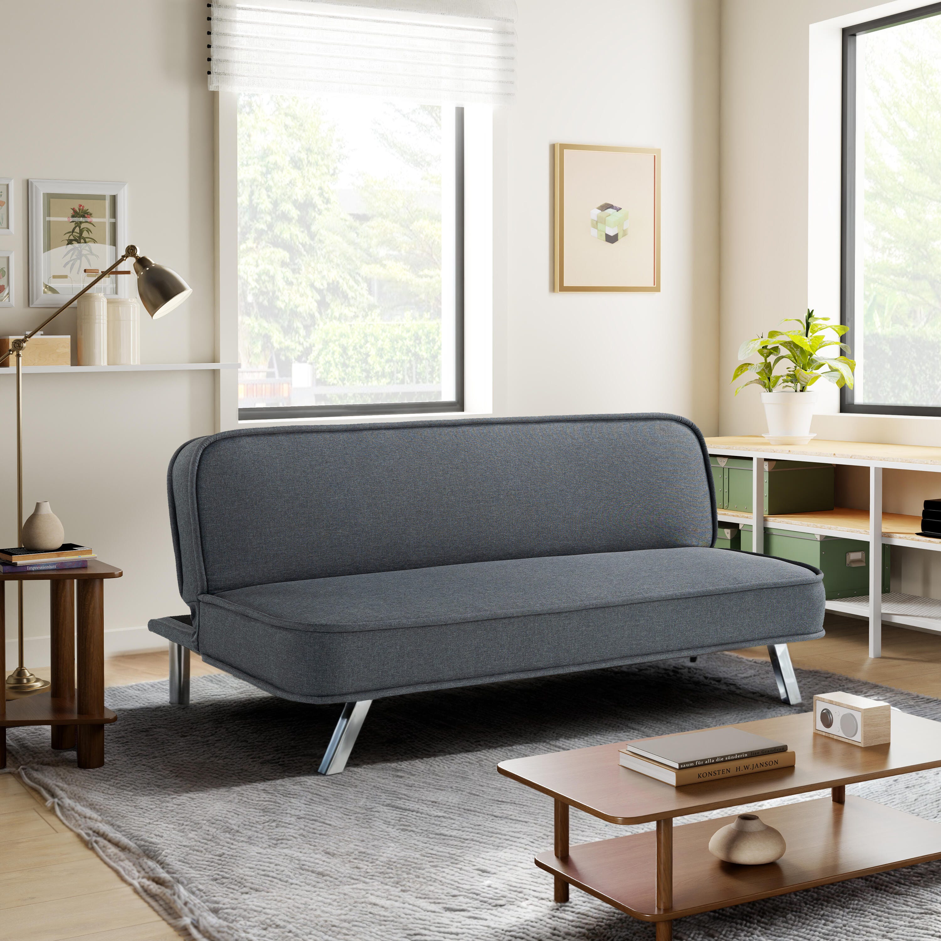 Serta Trent Futon, Charcoal, rollover