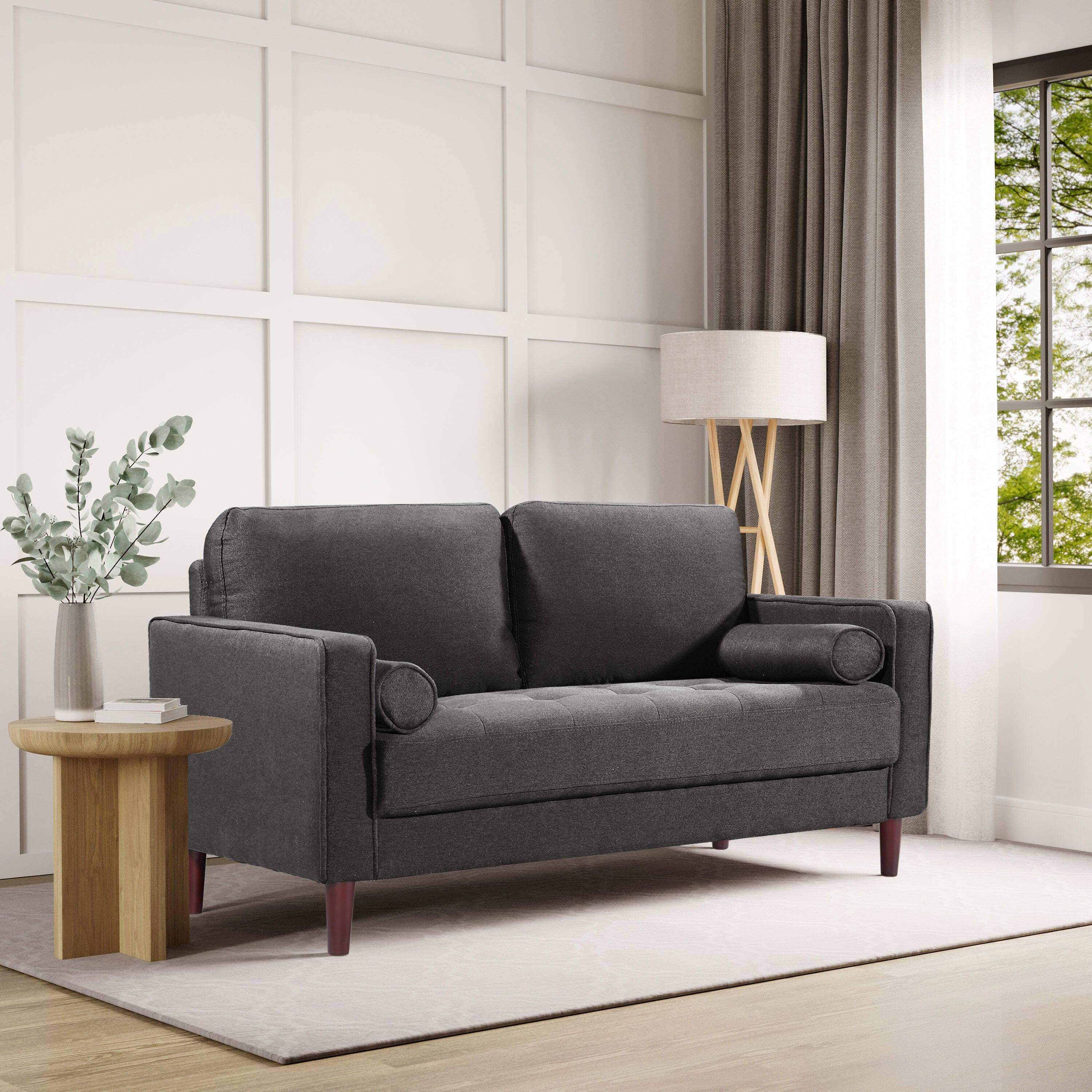 Studio Living Lansing Loveseat, Heather Gray, rollover