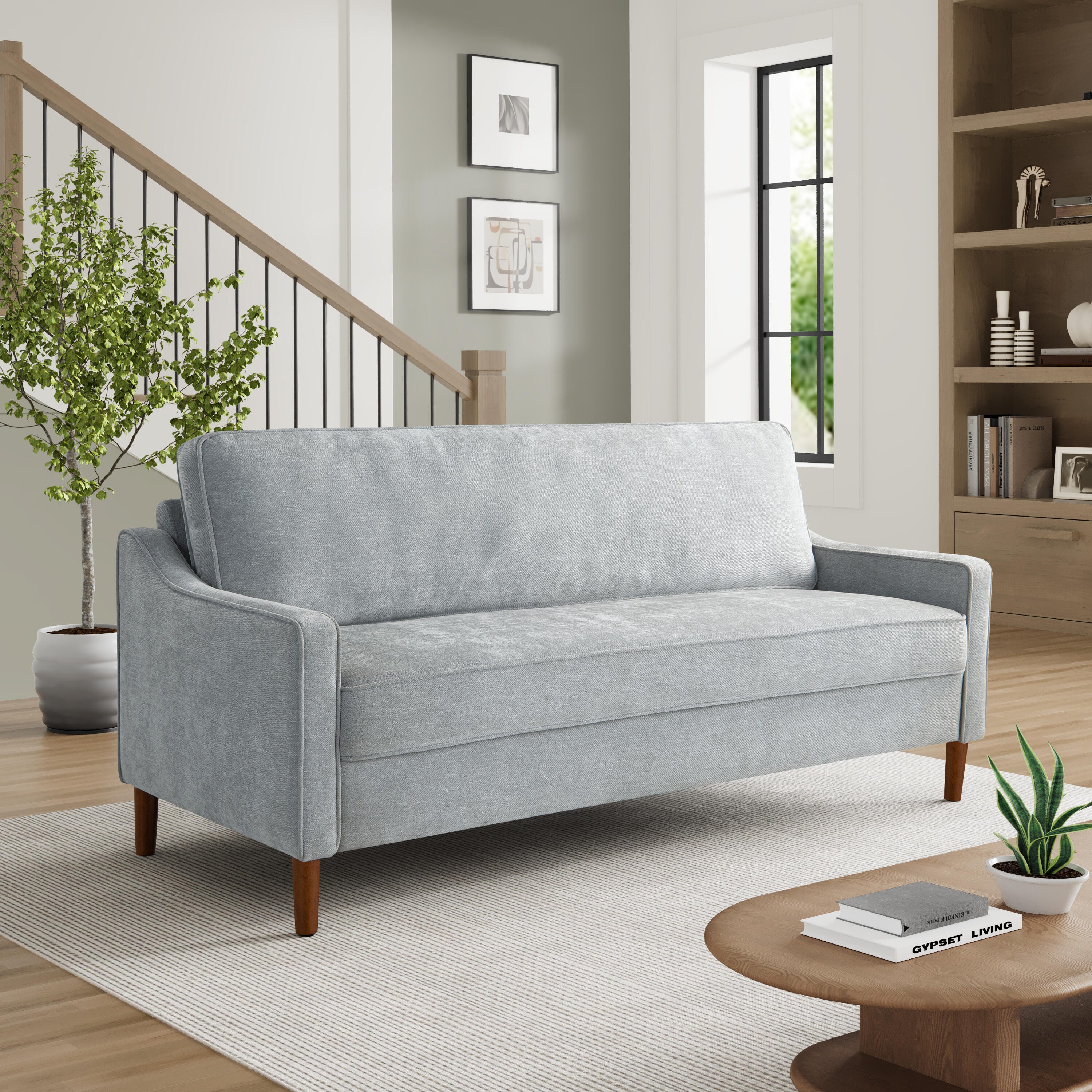 Studio Living Santiago Sofa, Light Gray, rollover