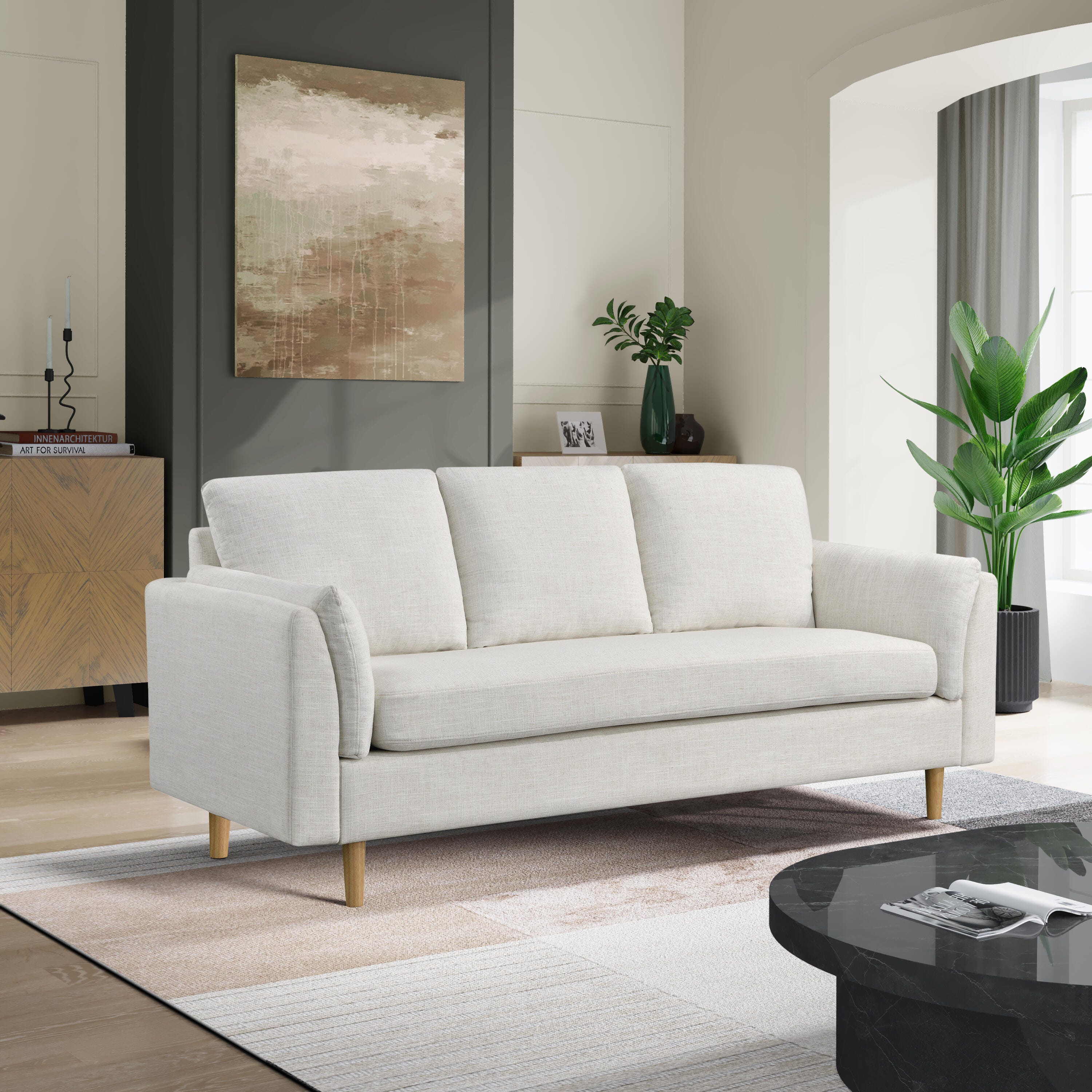 Studio Living Shoreline Sofa, Cream, rollover