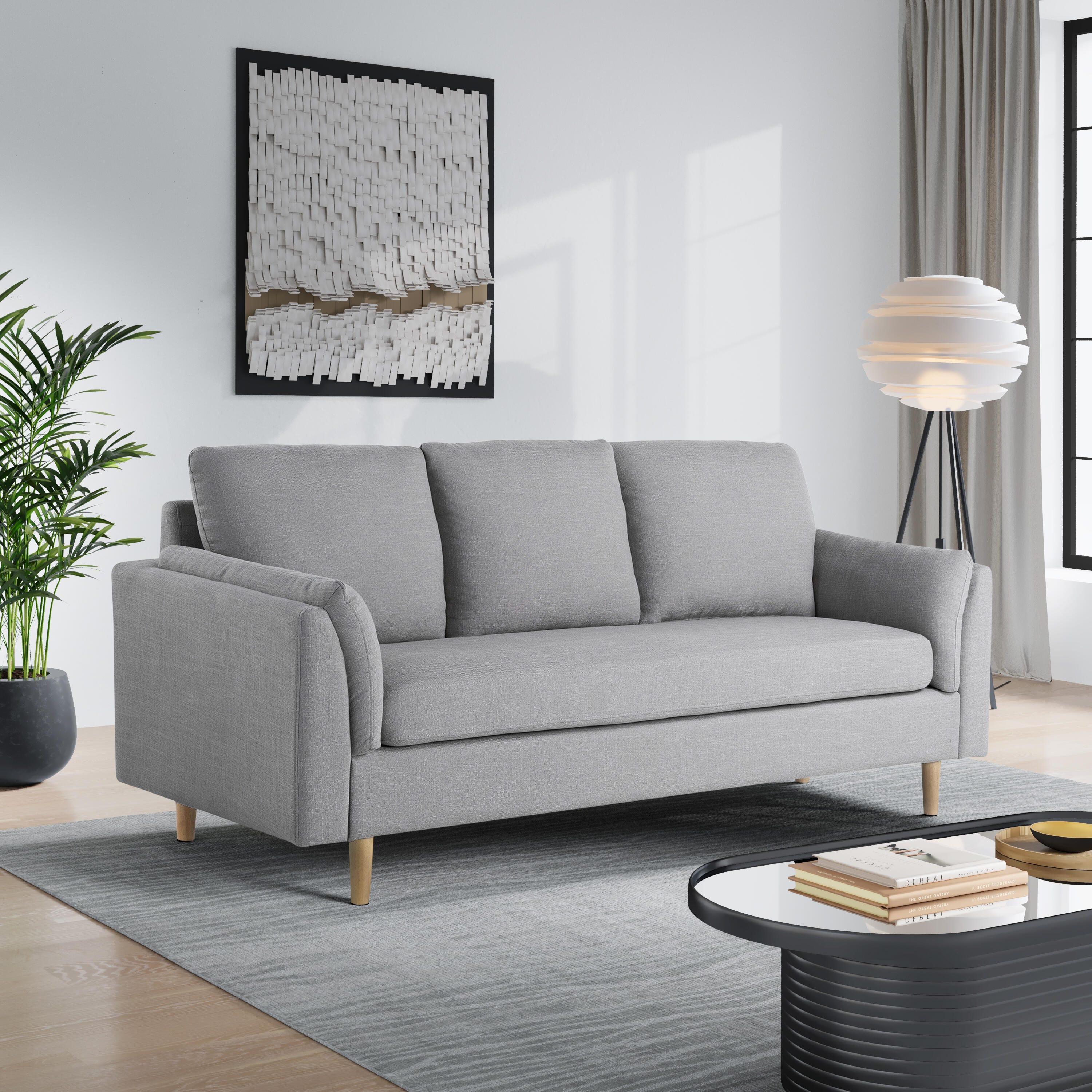 Studio Living Shoreline Sofa, Light Gray, rollover