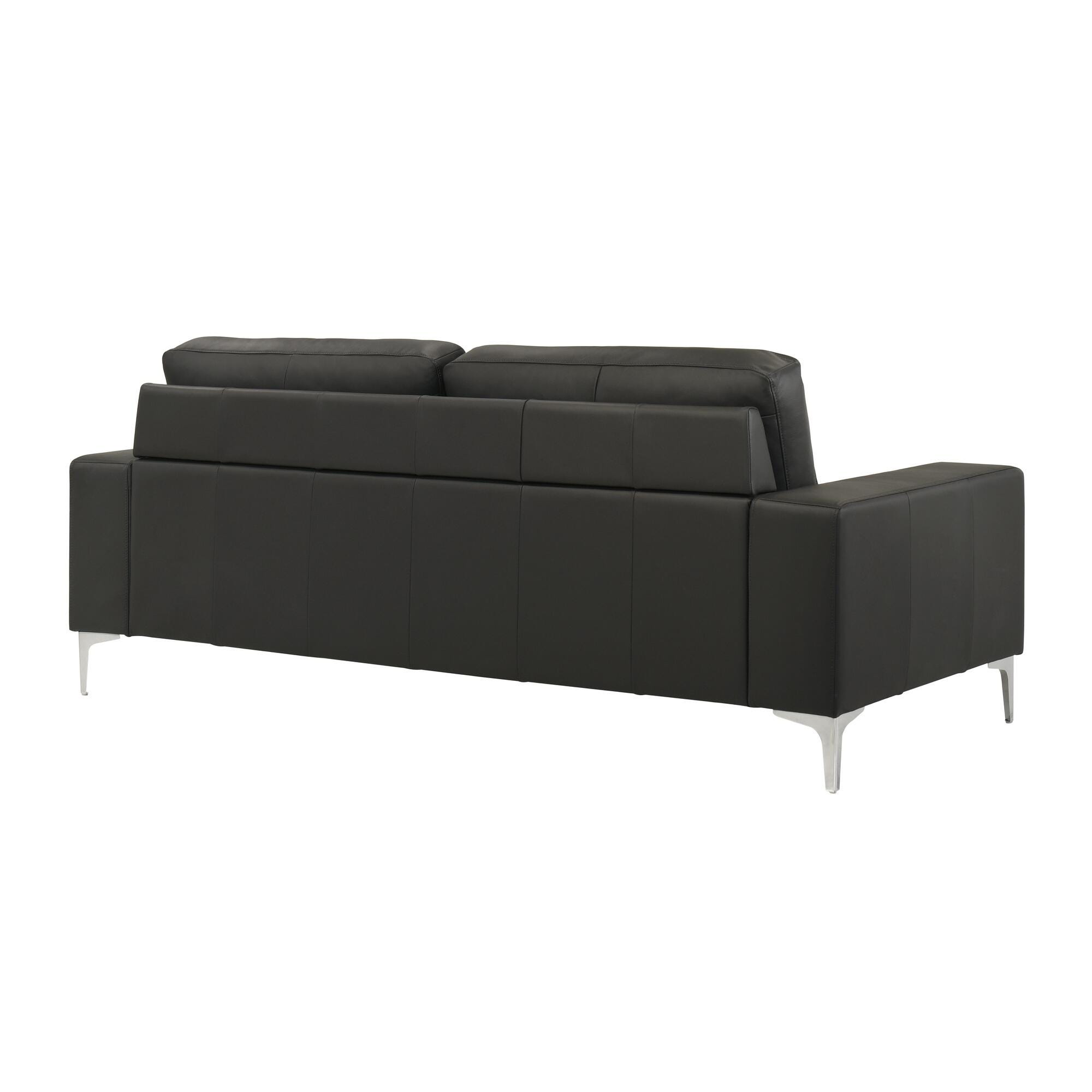 Armen Living Faelin Leather Sofa, Cola, large