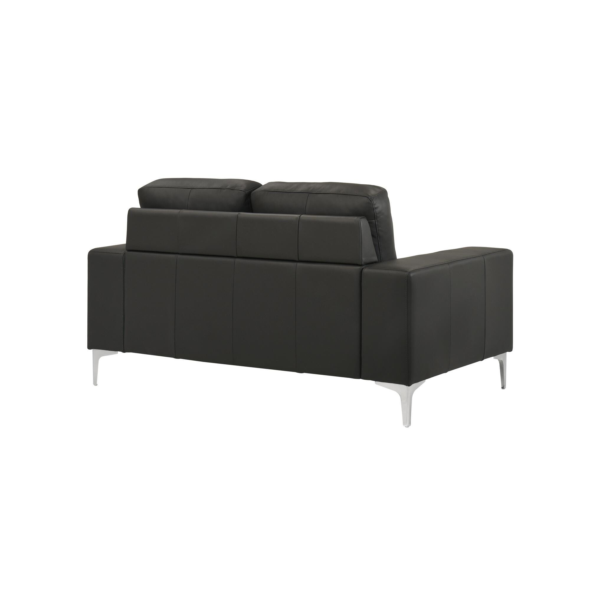 Armen Living Faelin Leather Loveseat, Cola, large
