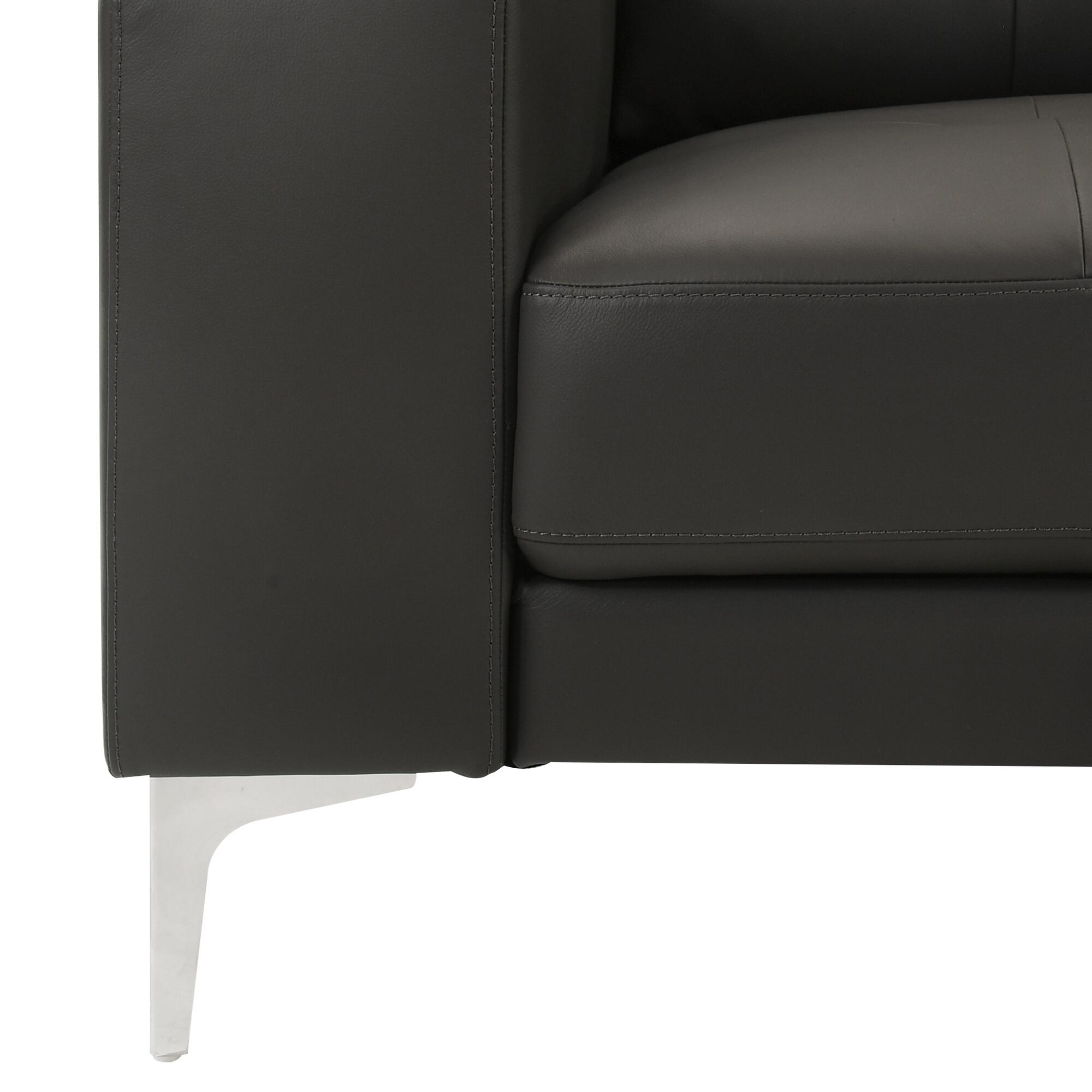 Armen Living Faelin Leather Loveseat, Cola, large