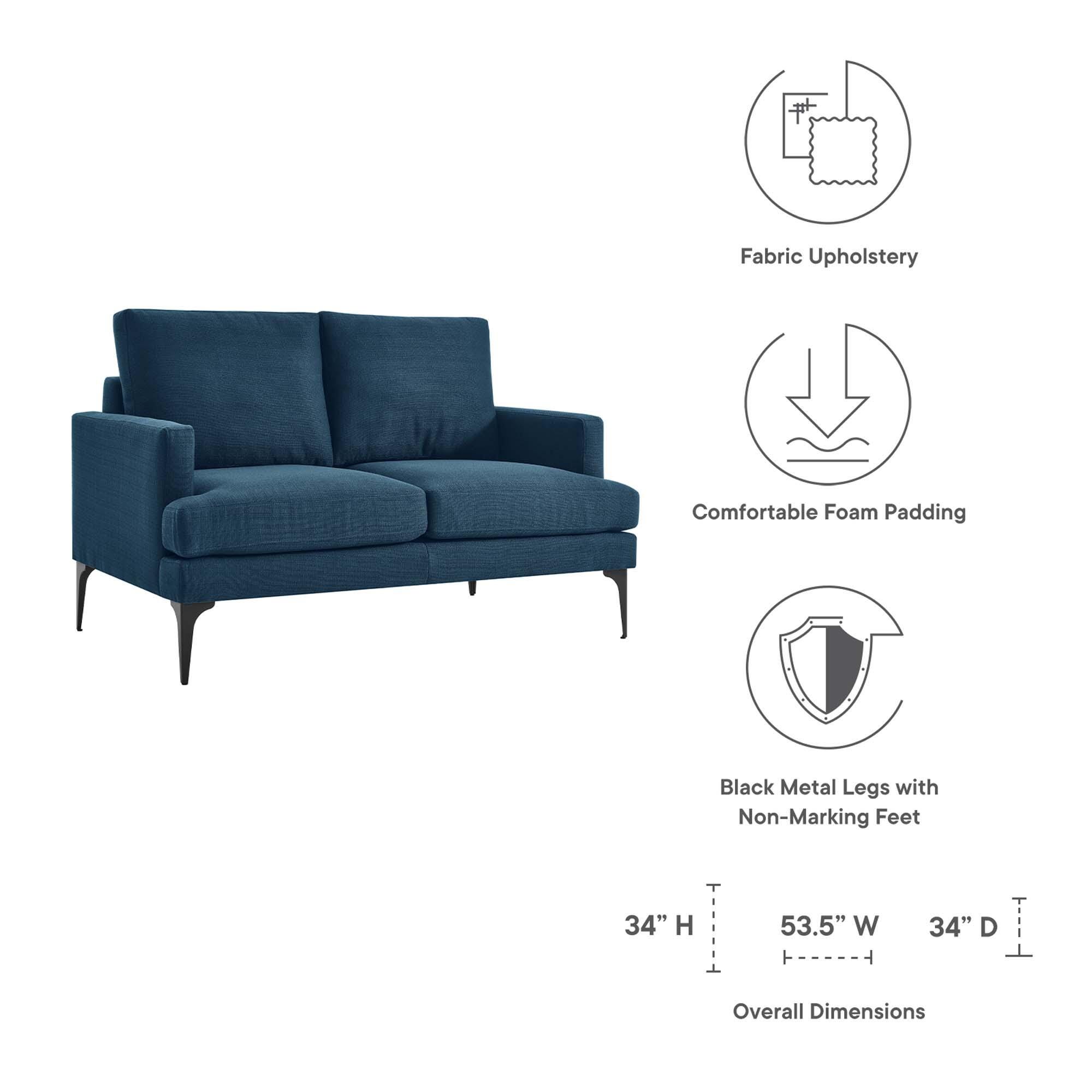 Modway Evermore Loveseat, Azure, large