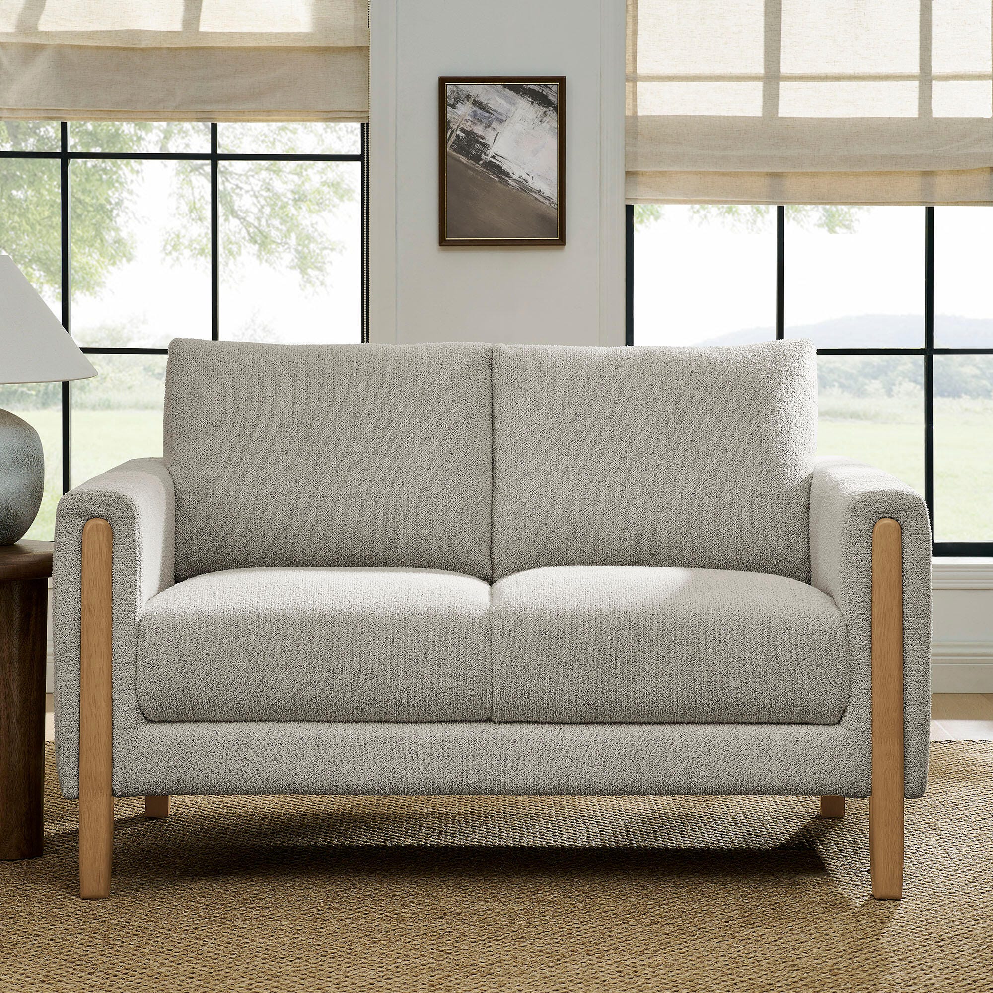 Modway Hawken Loveseat, Parchment/Beech, large