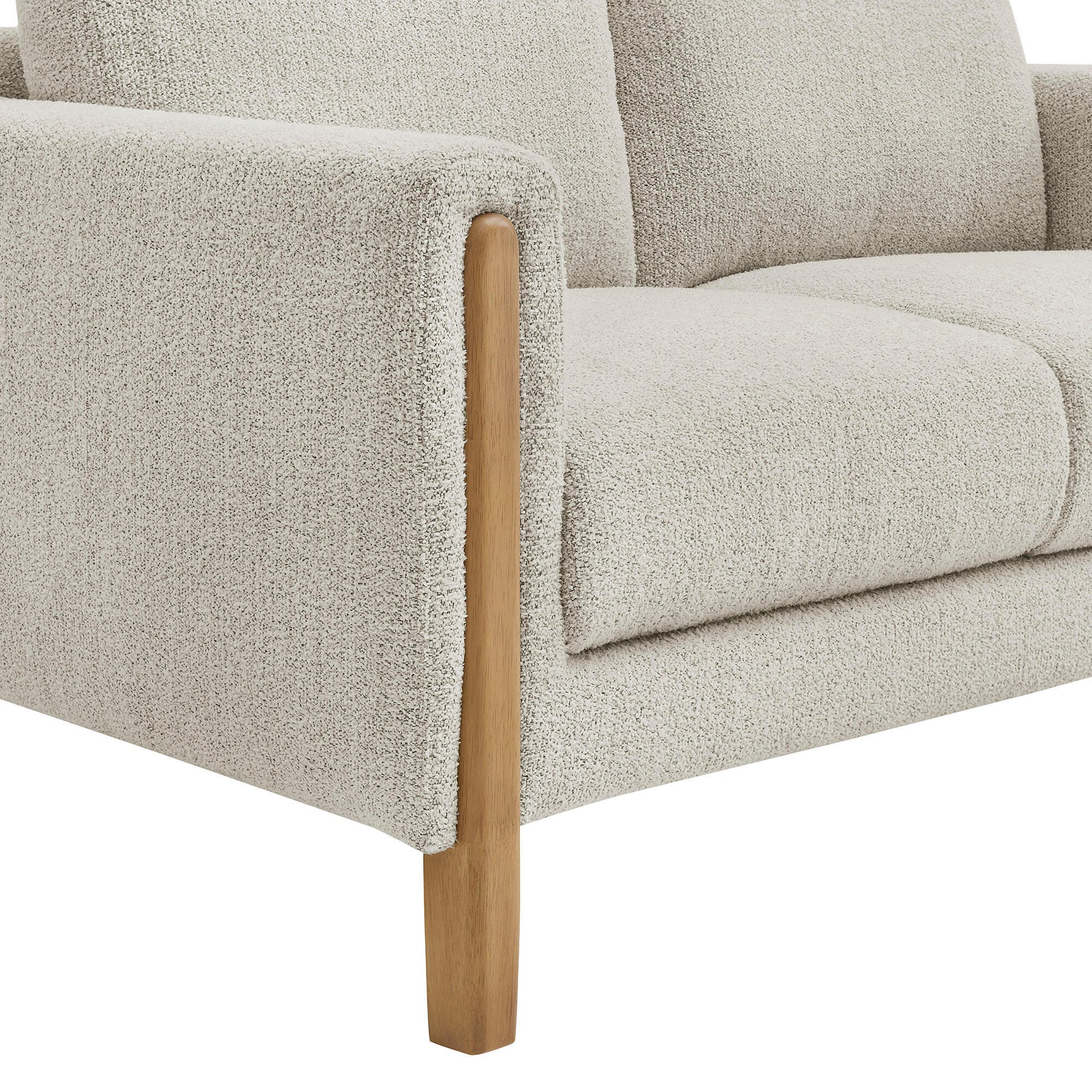 Modway Hawken Loveseat, Parchment/Beech, large