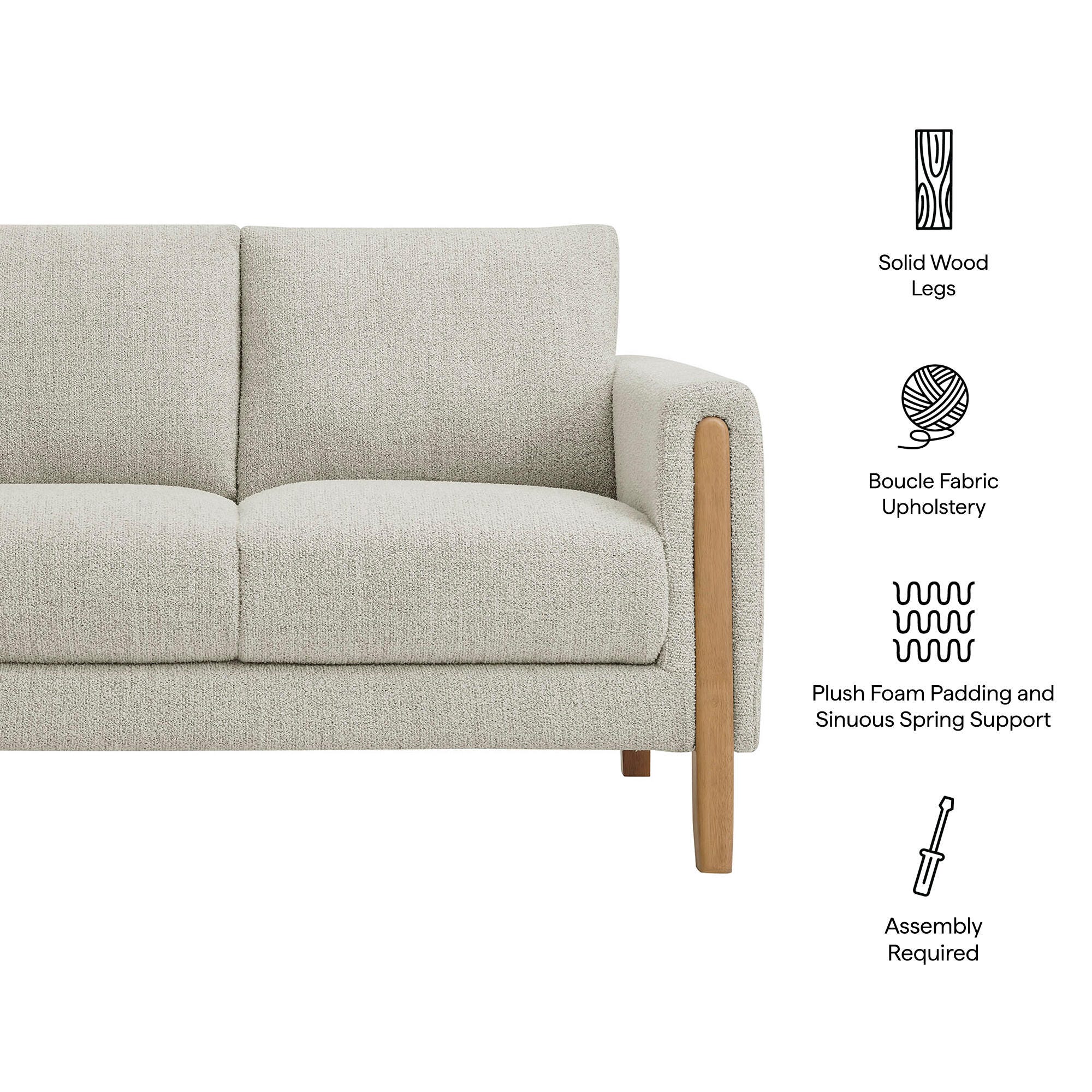 Modway Hawken Loveseat, Parchment/Beech, large