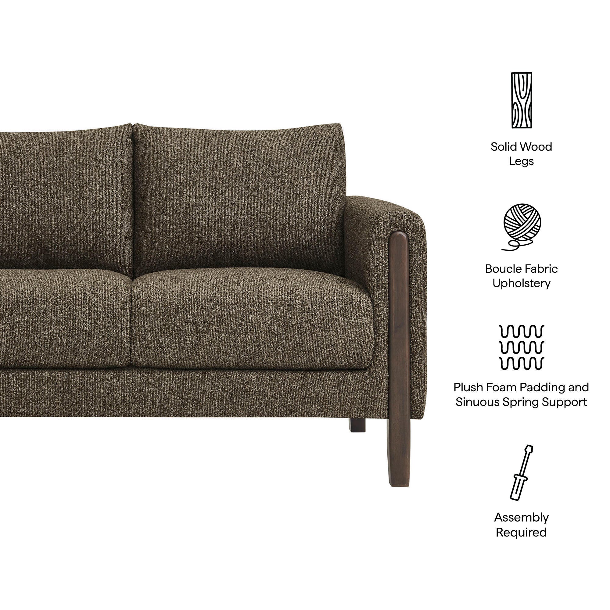 Modway Hawken Loveseat, Antique Espresso, large
