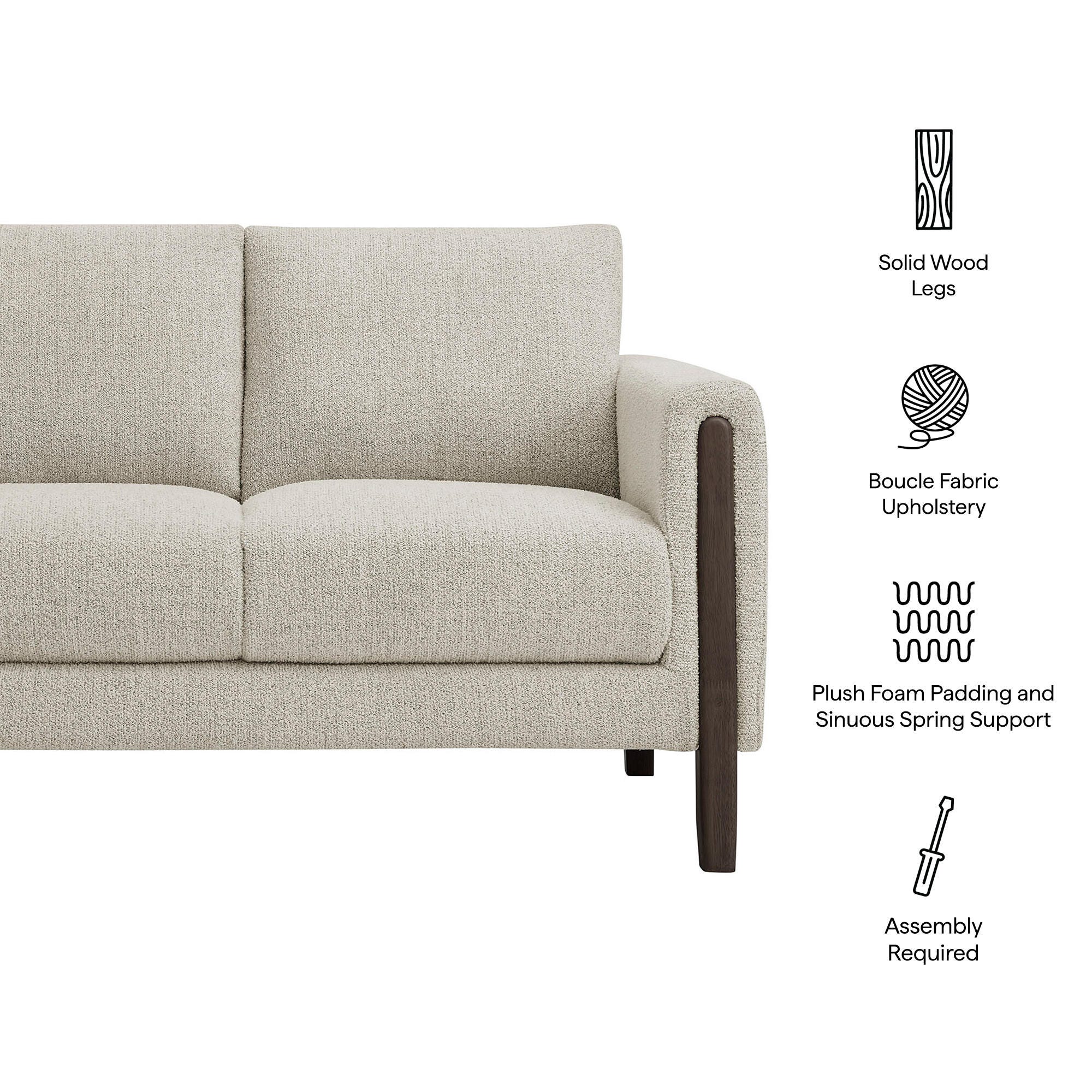 Modway Hawken Loveseat, Parchment/Espresso, large