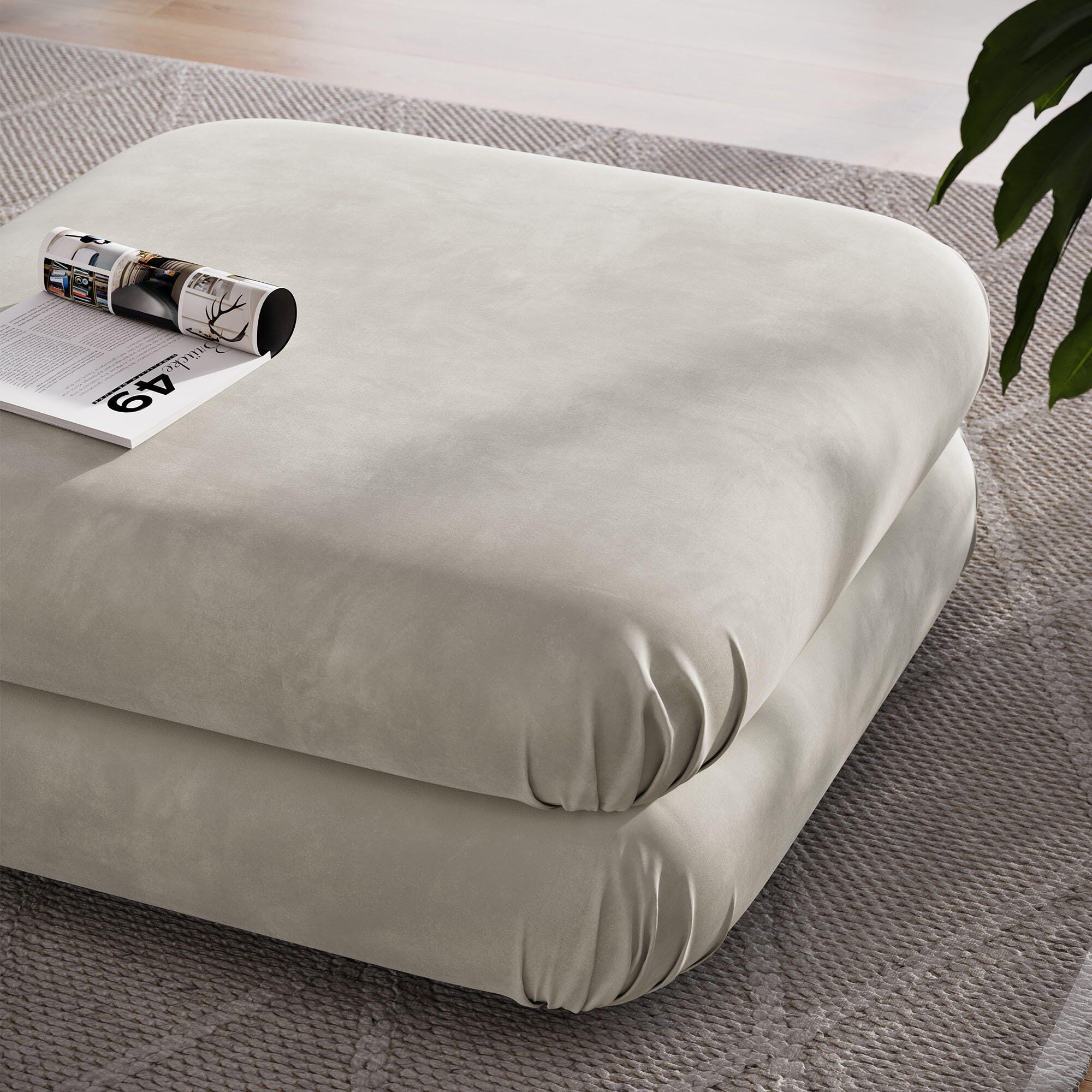 Modway Jubilee Ottoman, Almond, large