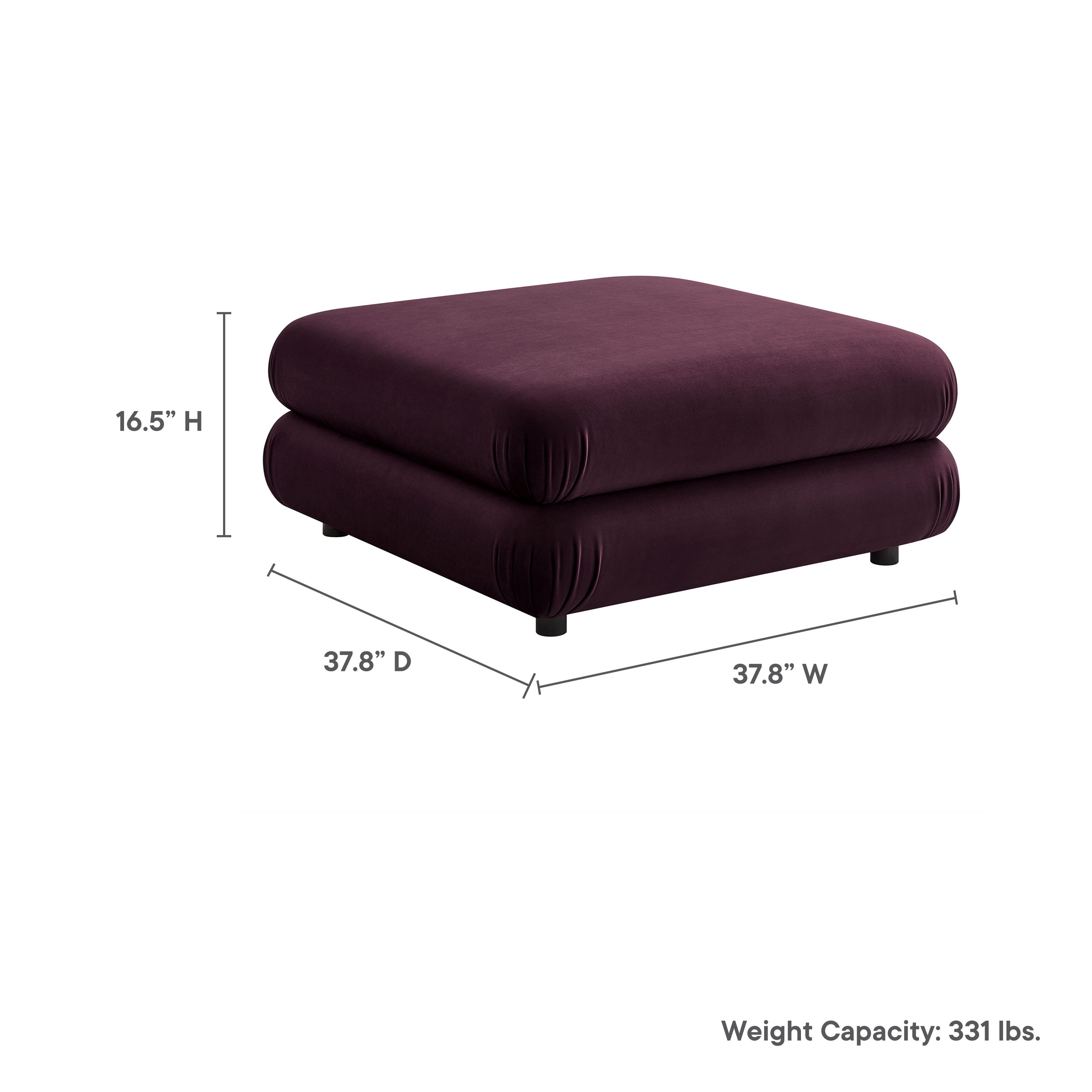 Modway Jubilee Ottoman, Mulberry, large
