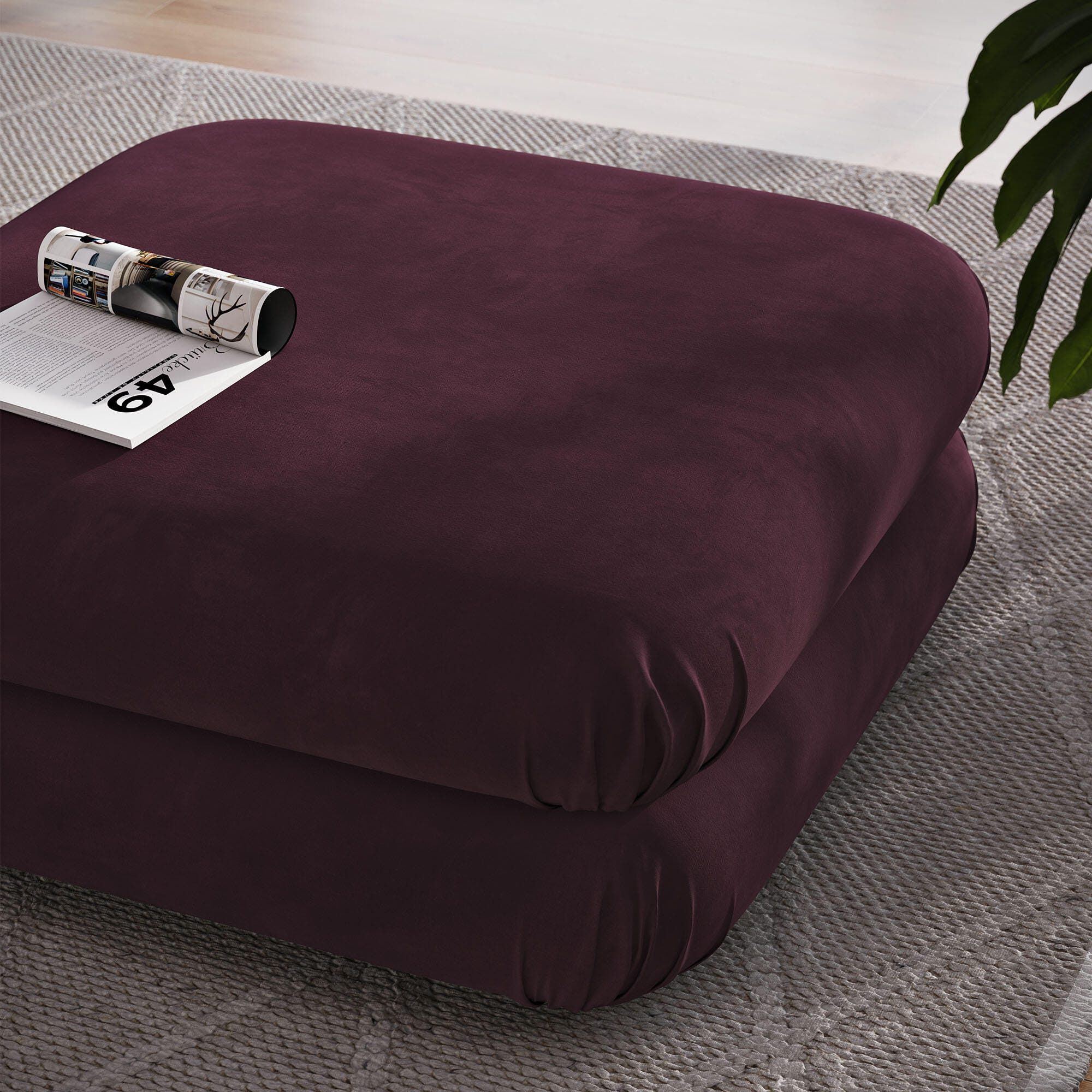 Modway Jubilee Ottoman, Mulberry, large