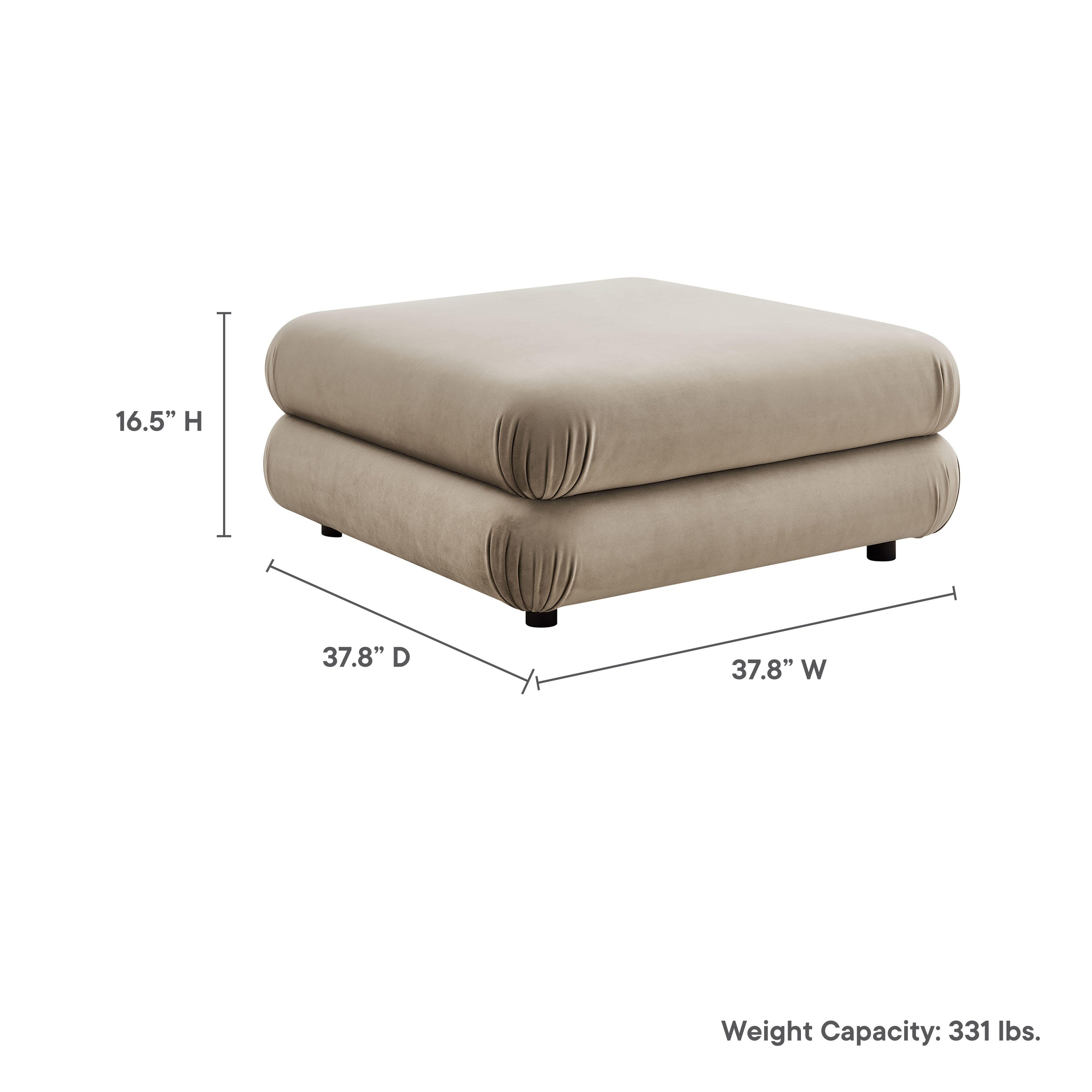 Modway Jubilee Ottoman, Taupe, large