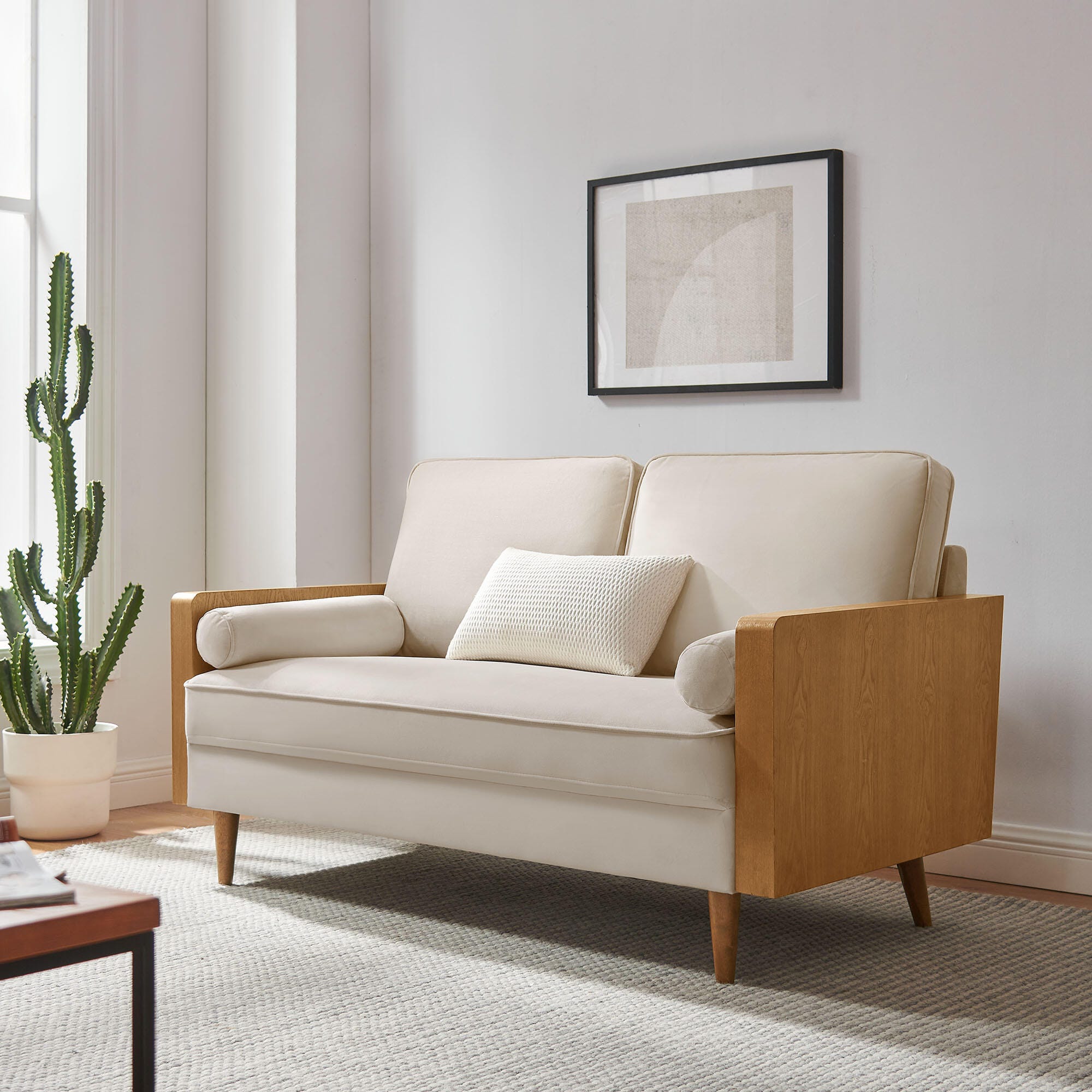 Modway Kellan Loveseat, Walnut/Almond, rollover