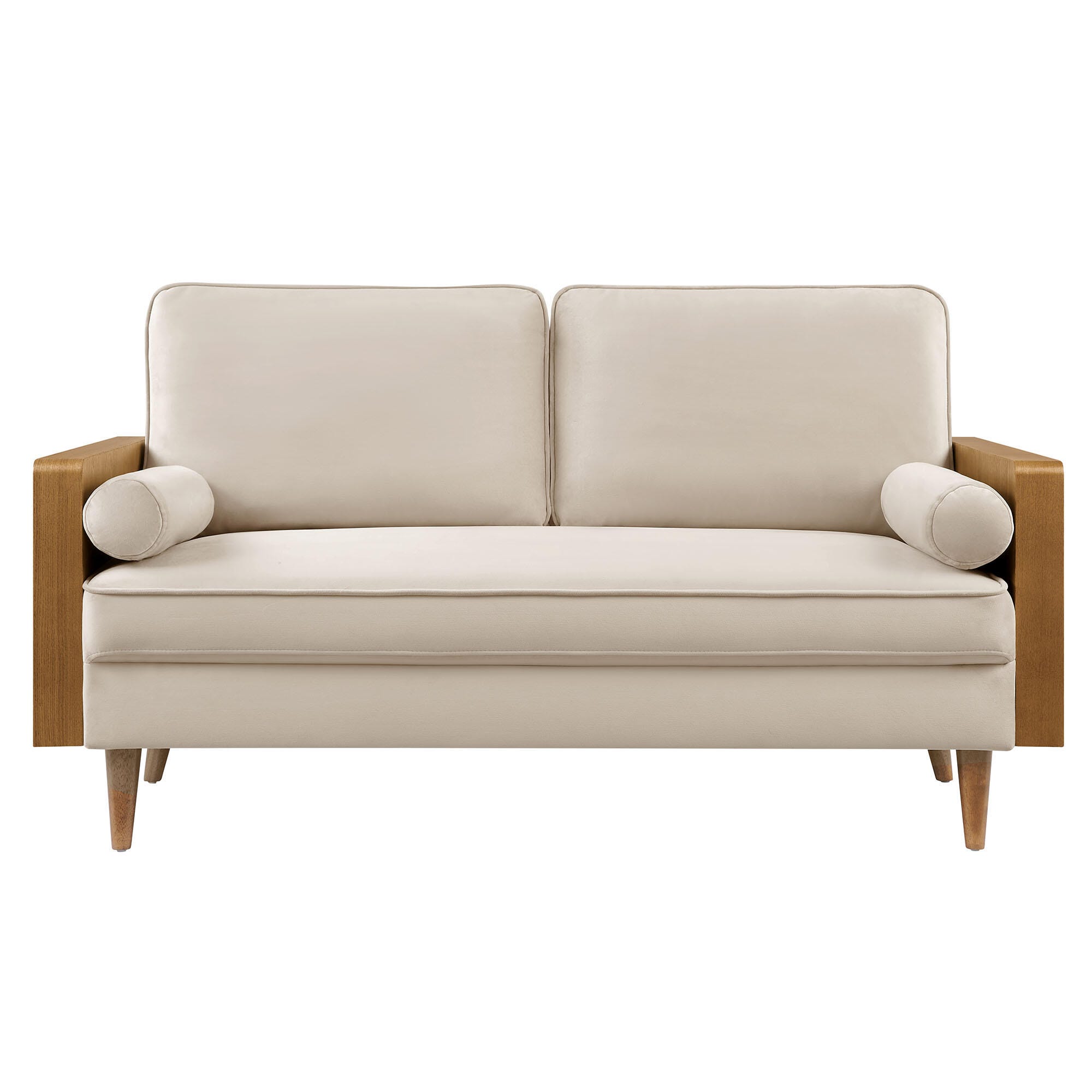 Modway Kellan Loveseat, Walnut/Almond, large