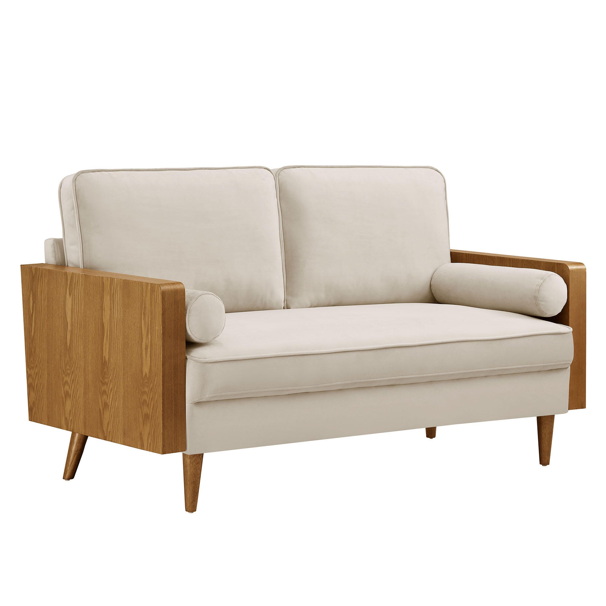 Modway Kellan Loveseat, Walnut/Almond, large