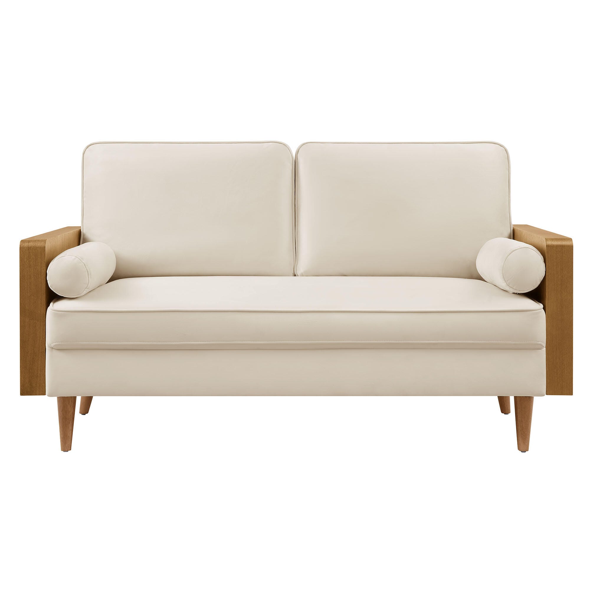 Modway Kellan Loveseat, Walnut/Alabaster, large