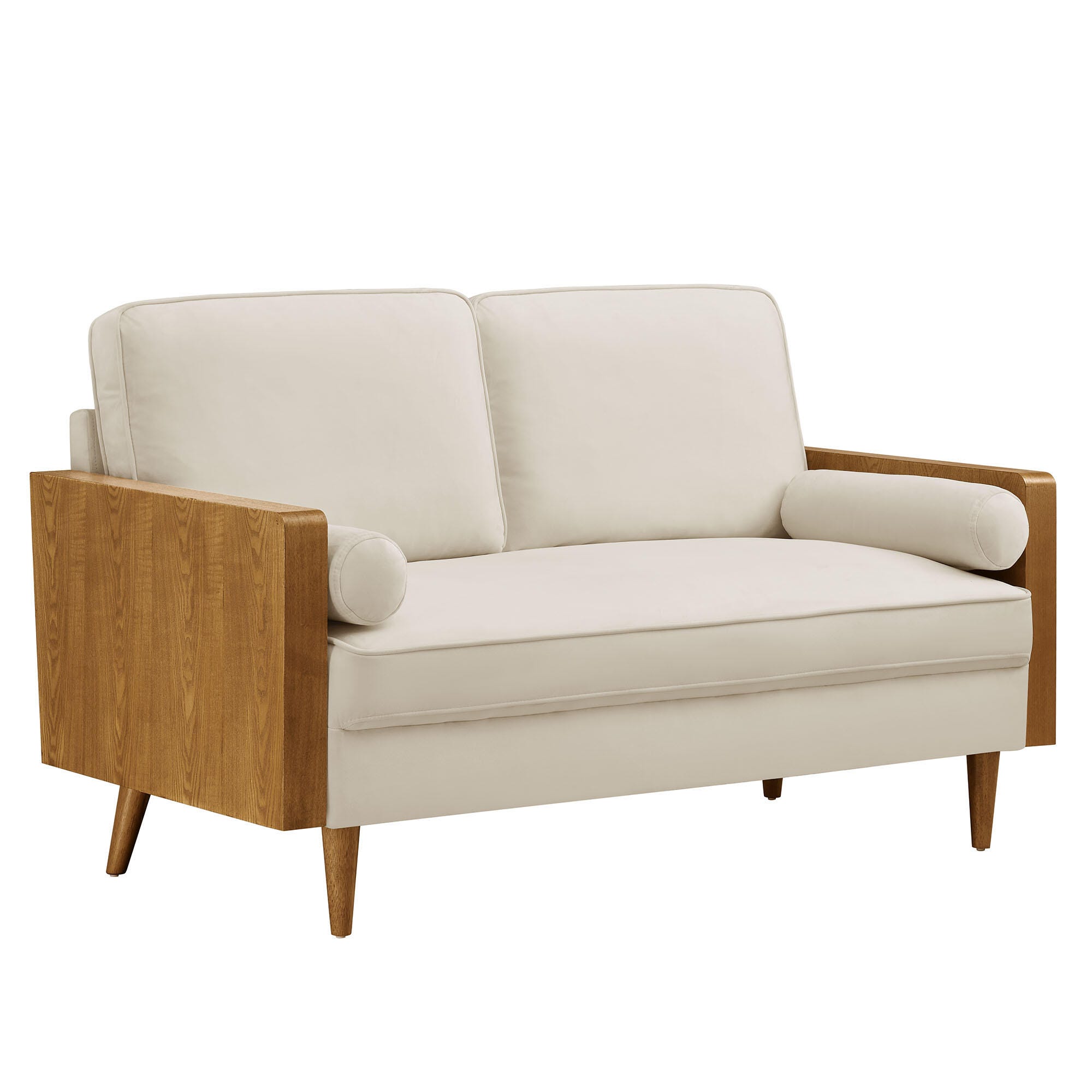 Modway Kellan Loveseat, Walnut/Alabaster, large