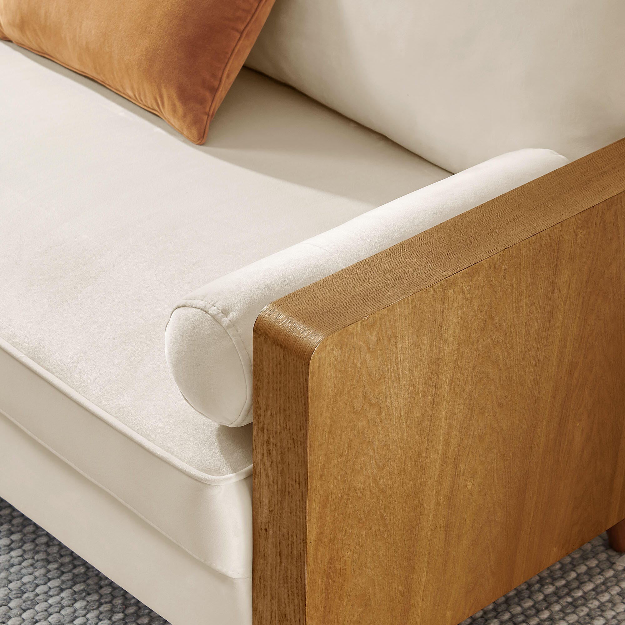 Modway Kellan Loveseat, Walnut/Alabaster, large