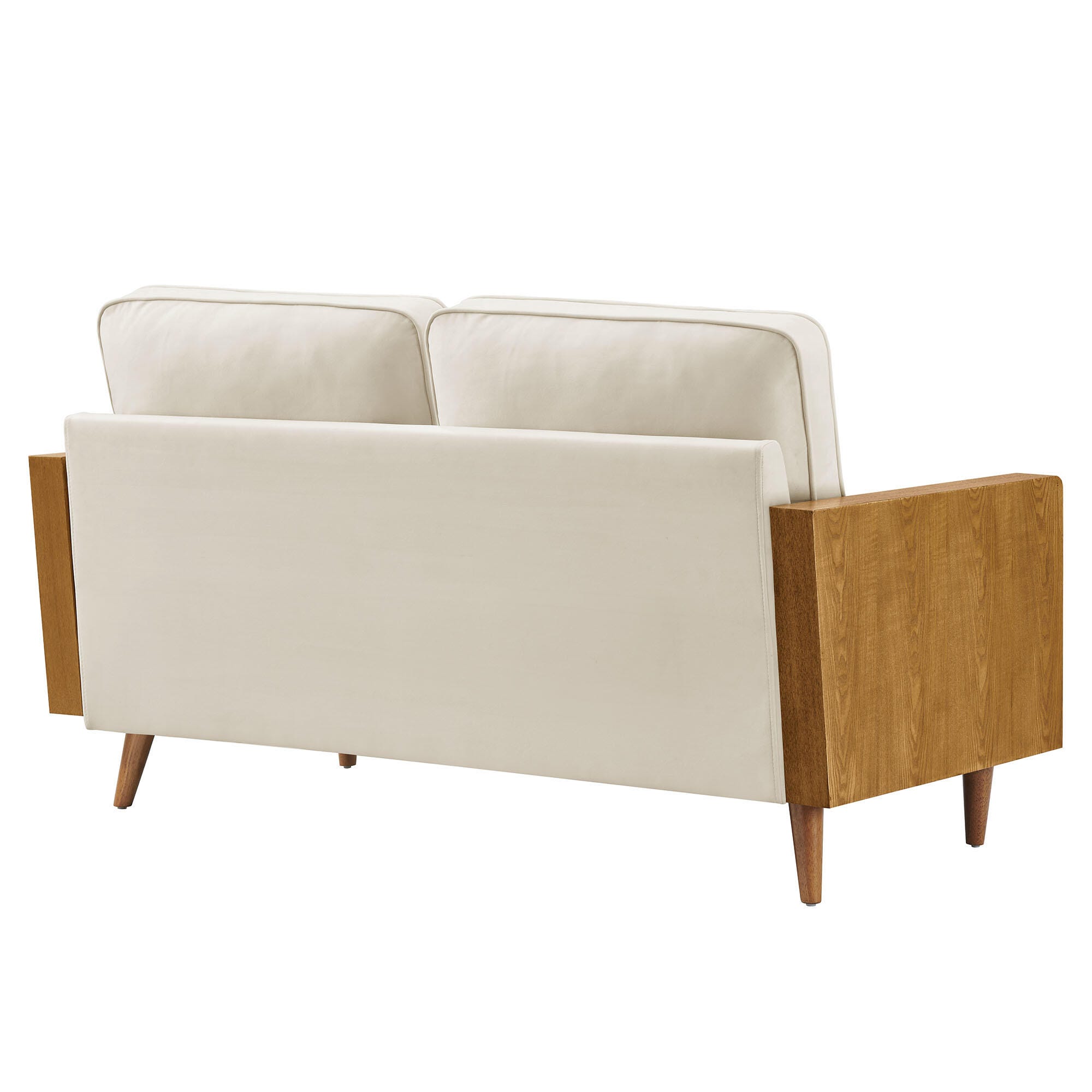 Modway Kellan Loveseat, Walnut/Alabaster, large
