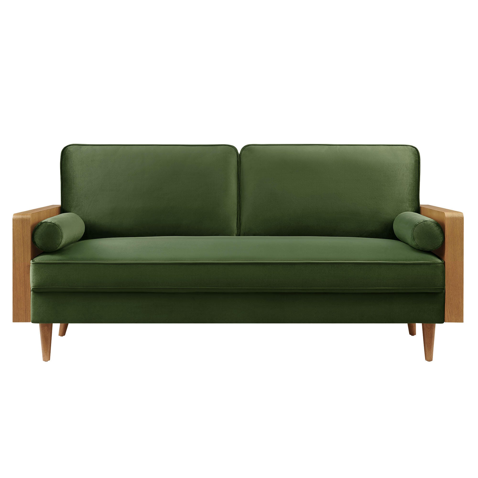 Modway Kellan Sofa, Walnut/Moss Green, large