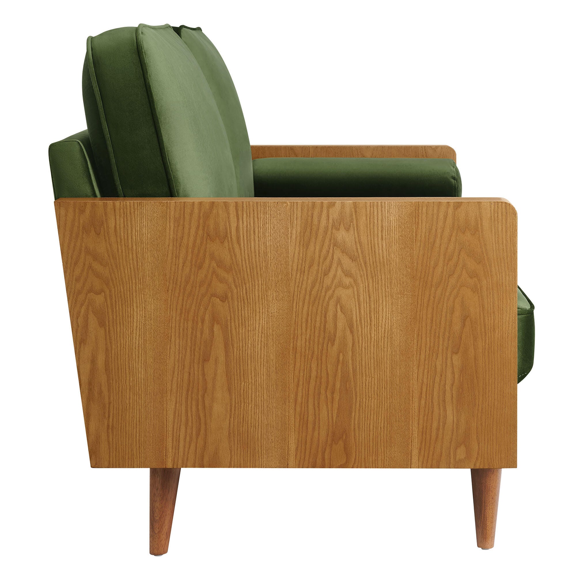 Modway Kellan Sofa, Walnut/Moss Green, large